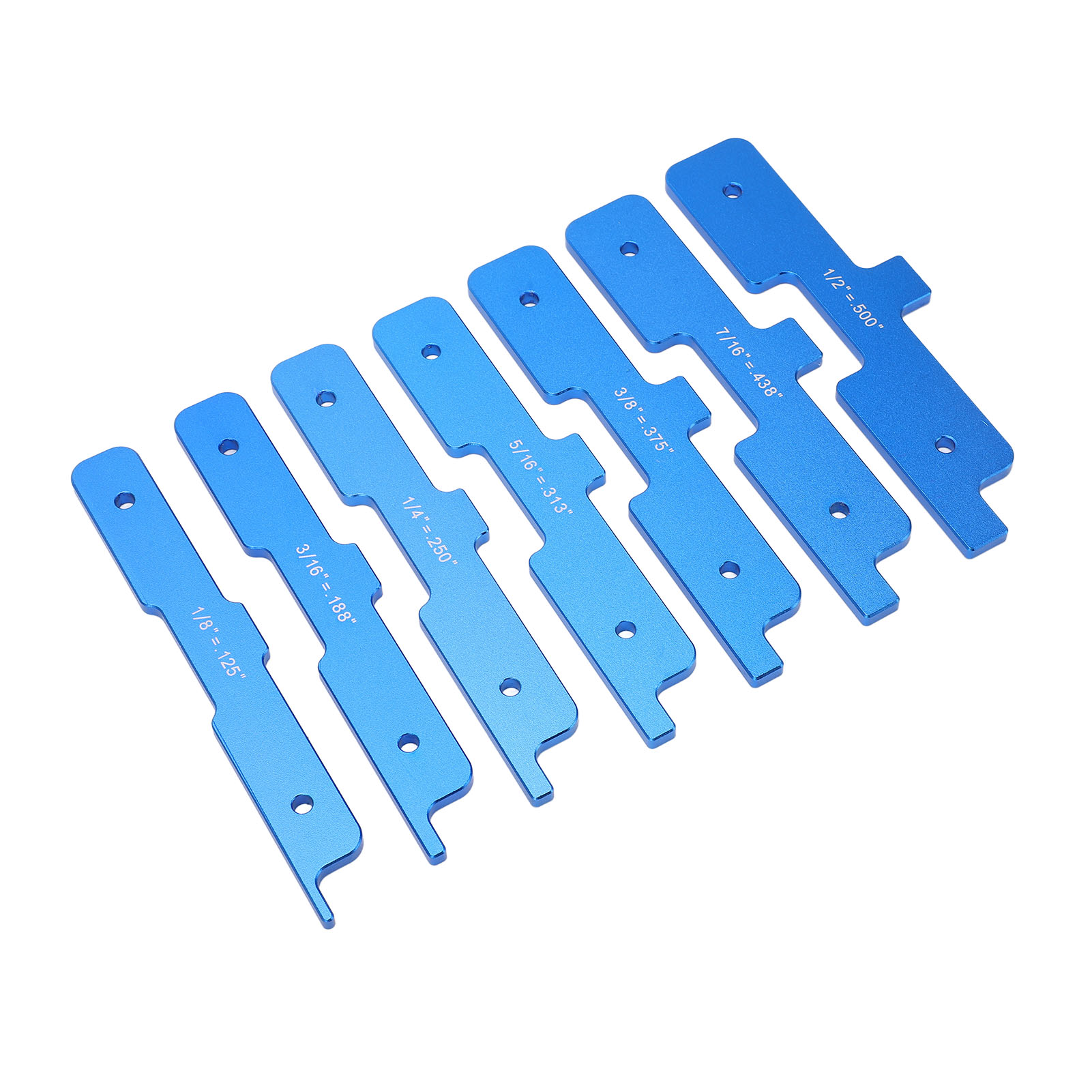 Set Aus 7 Messblöcken Aus Aluminiumlegierung Mit Deutlicher Skala, Holzbearbeitungswerkzeuge, Blaue Präzisions-unterlegscheiben