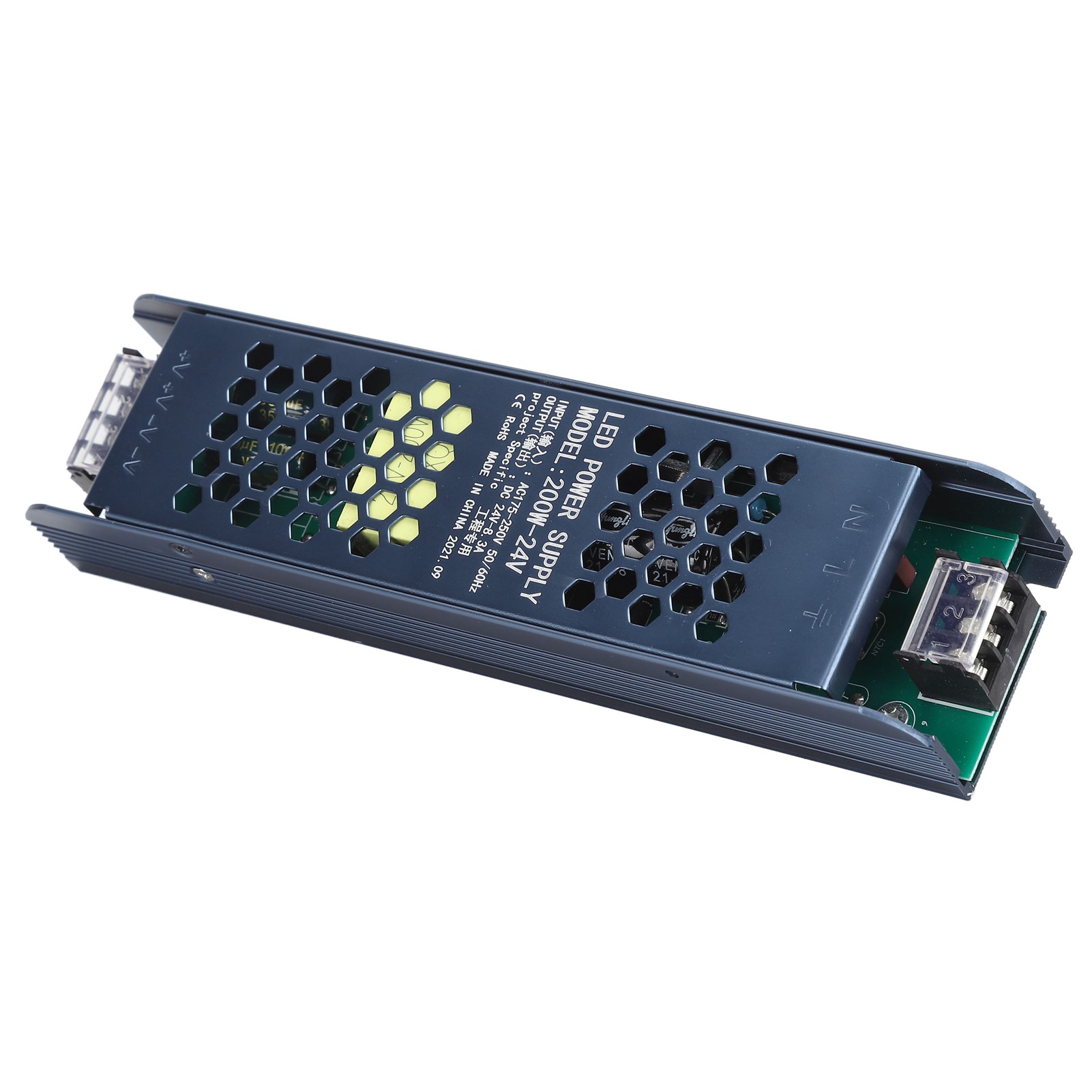 24v 200w Led-netzteil, Schwarzer Transformator, Lange Ausführung, 175–250v Ac, 8,3a, Wasserdichter Treiber Für Led-streifen