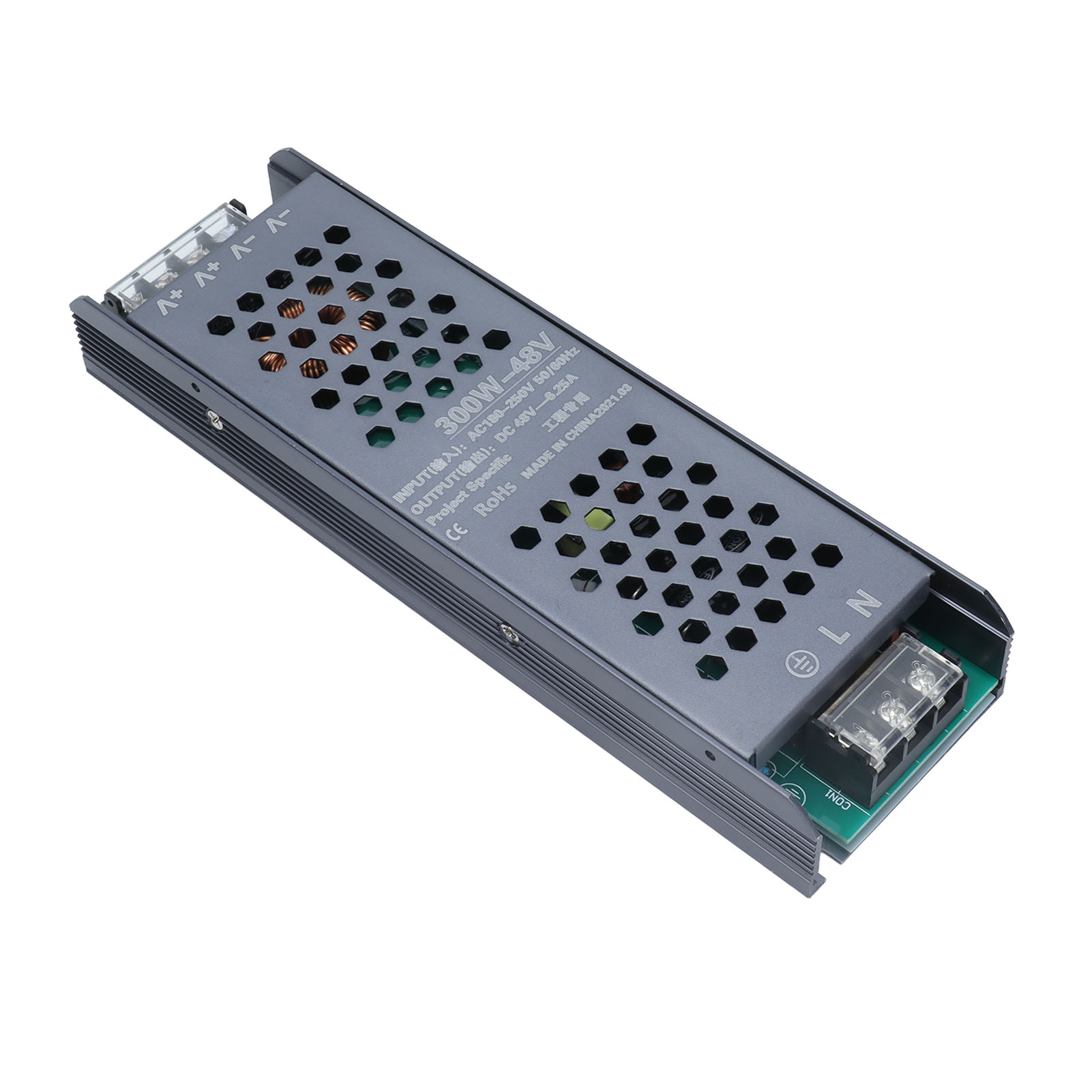 48v 300w 6,25a Led-netzteil, Langer Schwarzer Transformator, Magnetischer Treiber Für Led-streifen, 180-250v Ac-wandler, Wasserdichtes Netzteil Für Led-streifen.