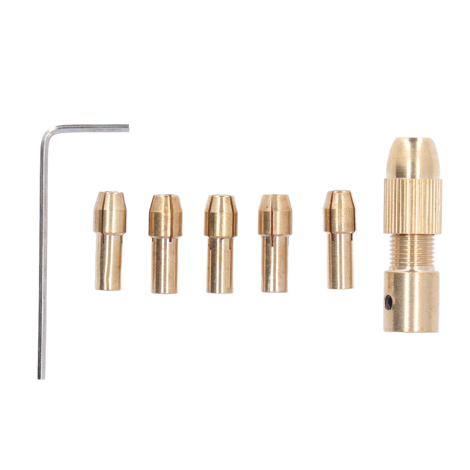Mikro-4-backen-messingbohrfutter, 7-teiliges Set, Für Elektrische Bohrmaschinen, Polier- Und Präzisionsschleifarbeiten.