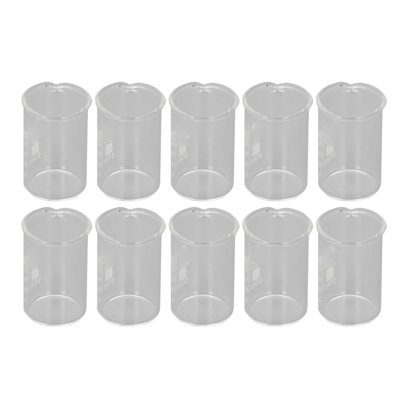 10 Durchsichtige Borosilikatglasbecher Mit Skala, 10 Ml, Für Labor-, Hochschul- Und Industrieexperimente