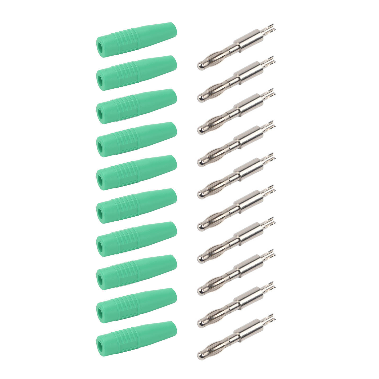 Packung Mit 10 4-mm-bananensteckern Zum Löten, 22.040-stecker (männlich) Für Multimeter, Messleitungen, Lautsprecher – Grün