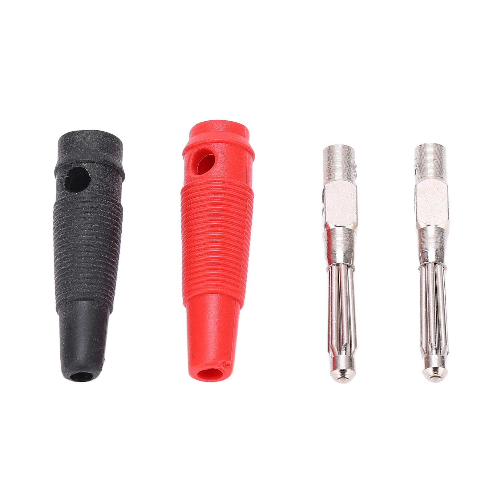 Packung Mit 10 Stapelbaren 4-mm-7-pin-bananensteckern, 32 A 1000 V, Schwarz-rotem Stecker, Flexibler Schutzhülle Und Schraubklemme Für Lautsprecher