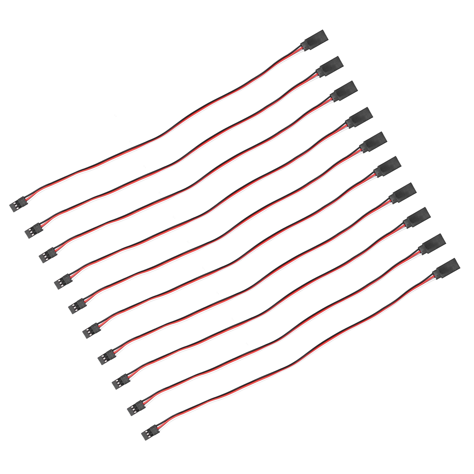 10er-pack Servo-verlängerungskabel, 3-polig, 300 Mm Stecker/buchse, Anschlusskabel Für Modellautos, Messingkern, Funkferngesteuert Kompatibel
