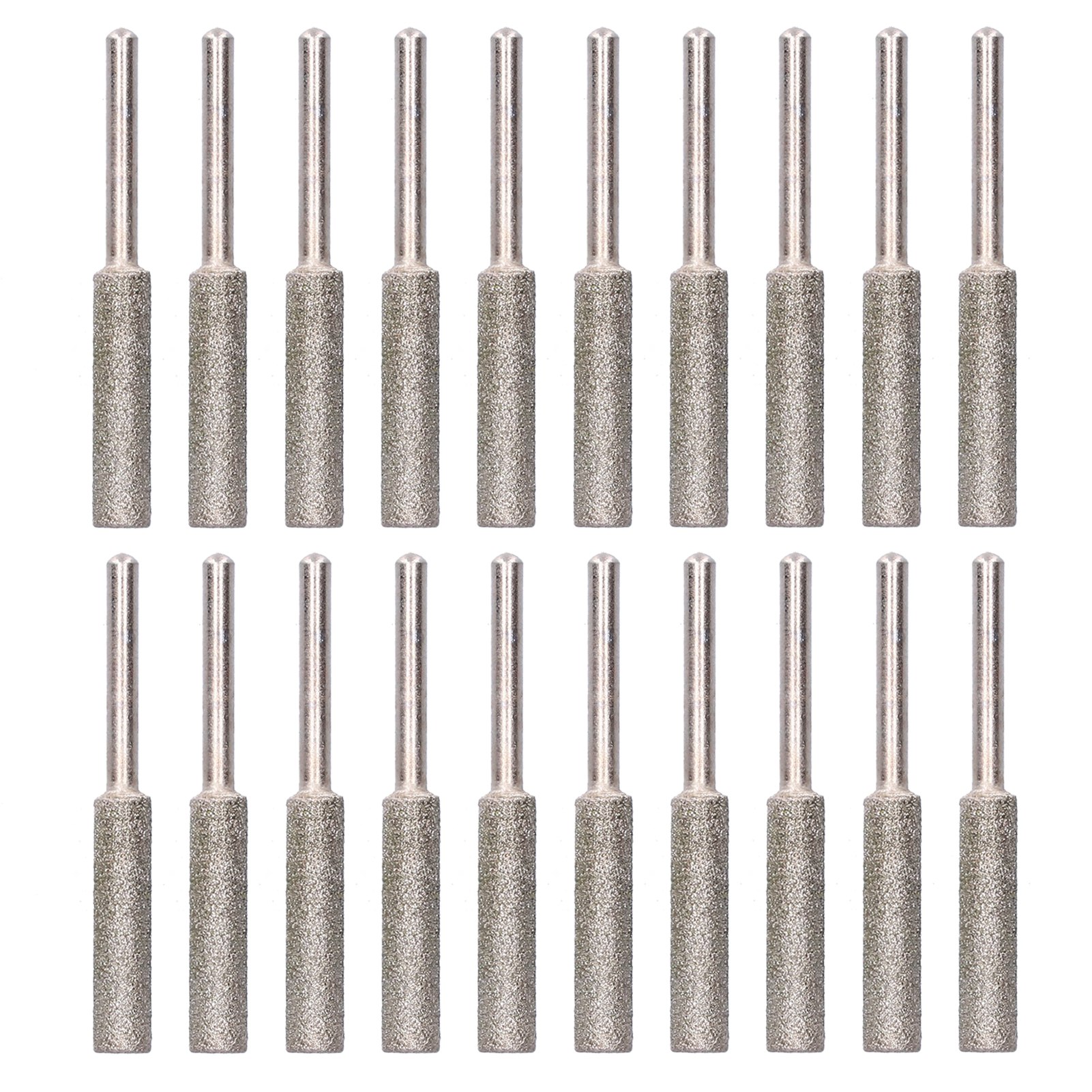 Packung Mit 20 5,5-mm-rotationsfeilen Für Kettensägenschärfer, Stahlschleifkopf, Silber-schärfset, Professionelles Schleifzubehör.