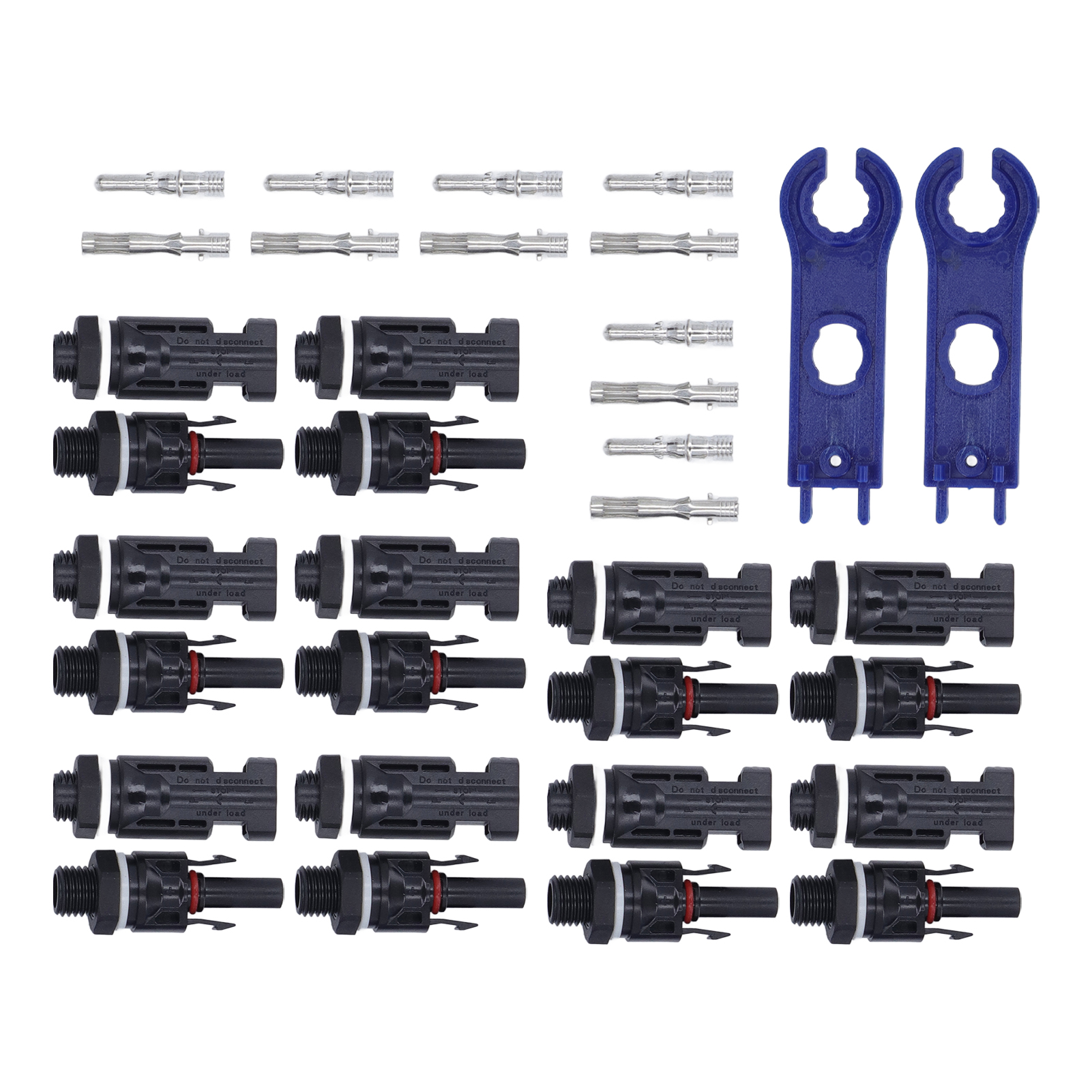 42-teiliges Ip67 Wasserdichtes Und Feuerfestes Solarstecker-set, Photovoltaik-modul-verlängerungskabel Mit 2 Steckern, 30 A, 1000 V Dc