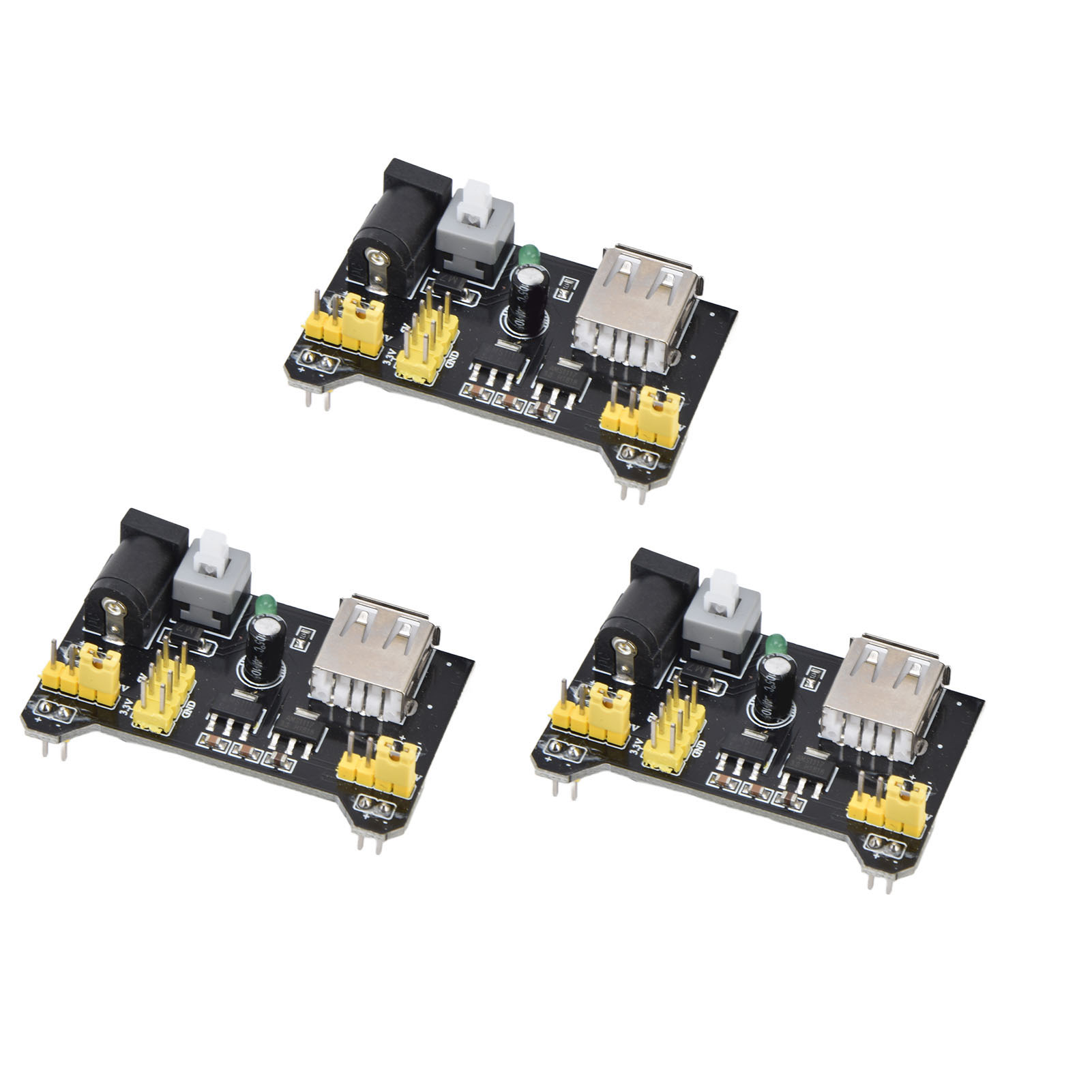 Mb102 3-teiliges Steckbrett-netzteilmodul, Dc 6,5–12 V, Usb, 3,3 V/5 V Ausgang, Prototypenplatine