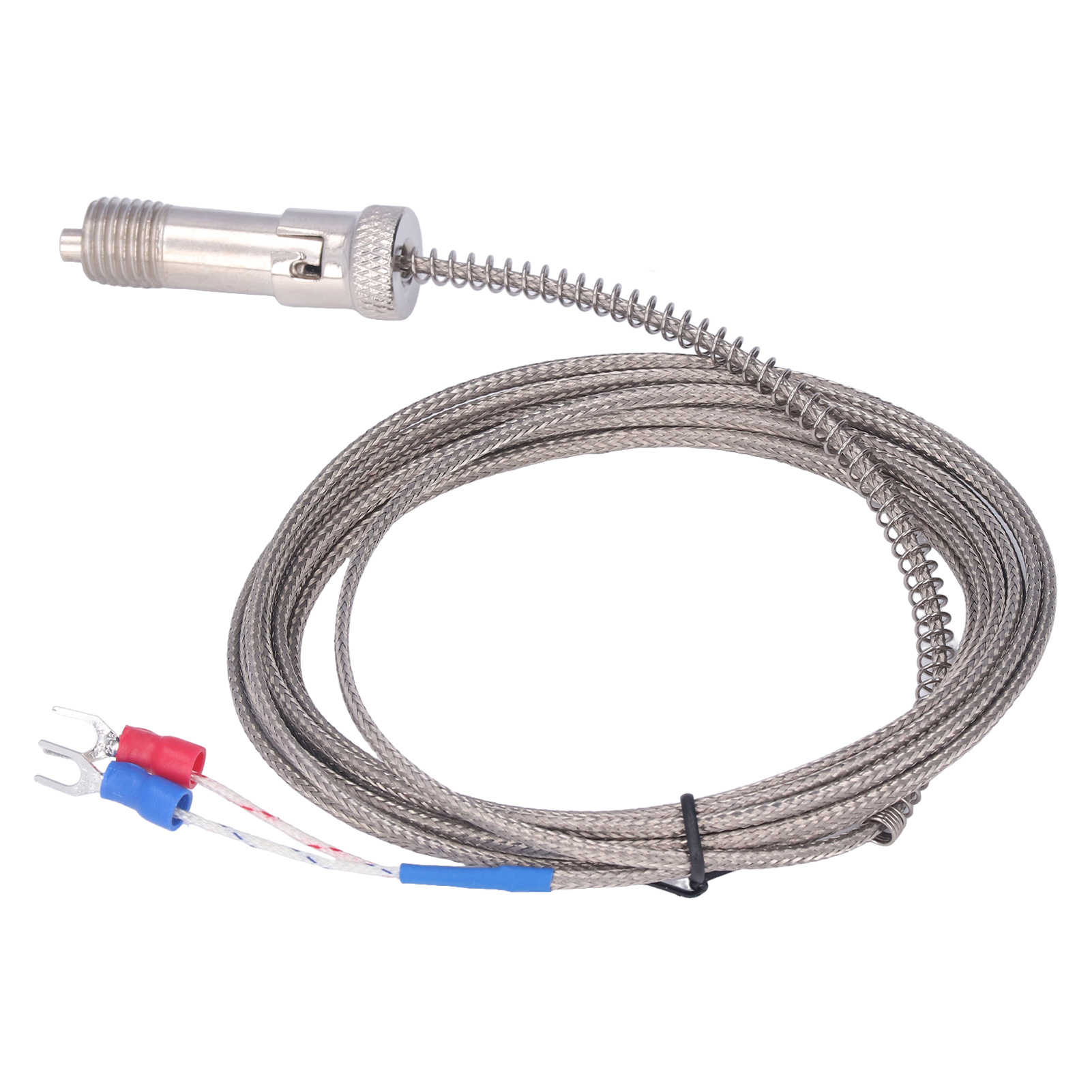 Edelstahl-federthermoelement Typ K Mit M12-schnappanschluss, 3 Meter Temperaturfühler, Edelstahlsensor, Schnellbefestigung.