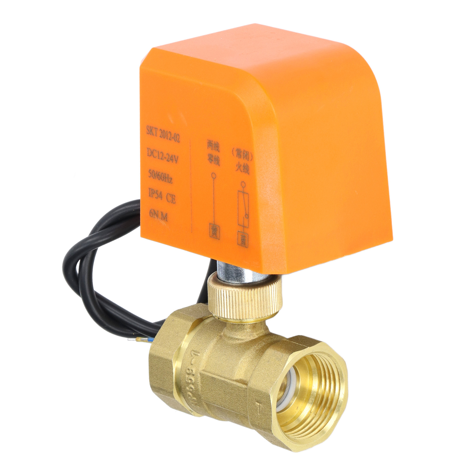 Dn25 2-wege-elektrokugelhahn, Normalerweise Geschlossen, Messing, 2-adrig, Dc 12–24 V, Universelles Motorventil