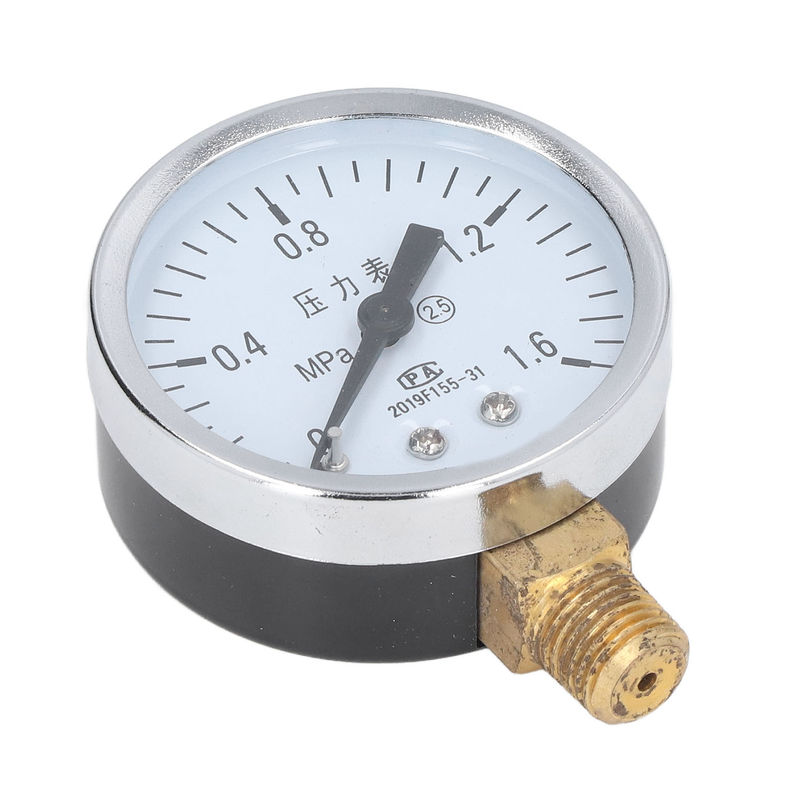 1/4 Npt Manometer, Transparentes Zifferblatt, Genauigkeit 2,5, Edelstahlgehäuse, Für Luftdrücke 0-1,6 Mpa.