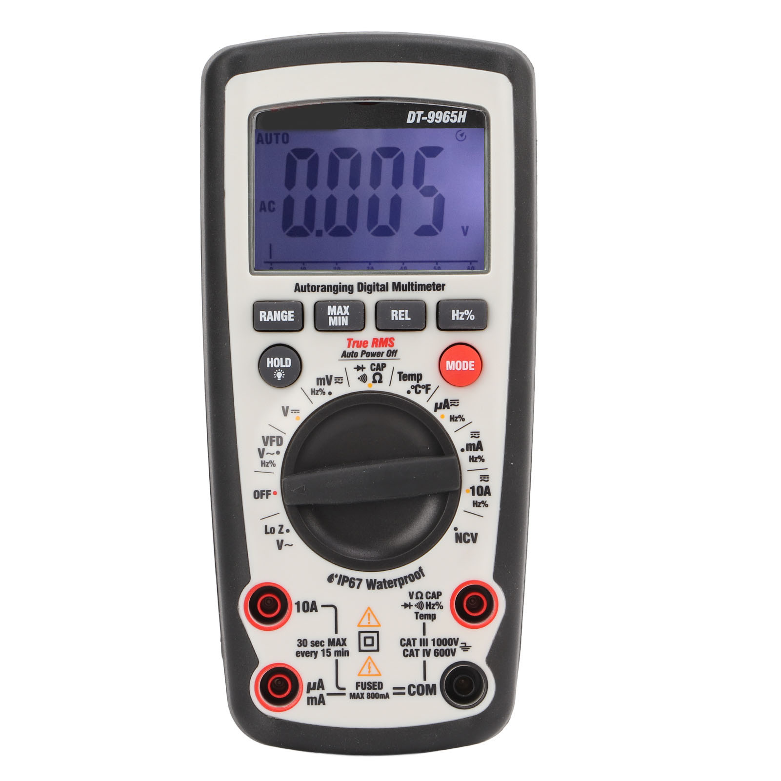 Dt-9965h Digitalmultimeter Mit Lcd-anzeige, Spannungs- Und Stromprüfer, Berührungsloser Ncv-erkennung, Überlastschutz, Für Elektriker Und Elektrische Prüfungen