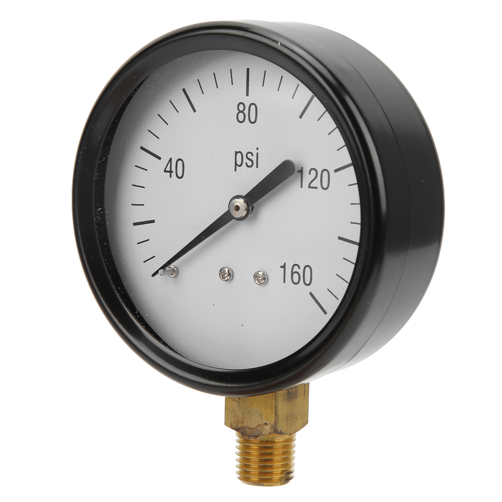 Runder Radialdruckmesser Y80 0-160 Psi, 1/4 Npt Messinganschluss, Für Bewässerungspumpen Und Hydrauliksysteme, Gut Ablesbares Zifferblatt, Genaue Druckmessung.