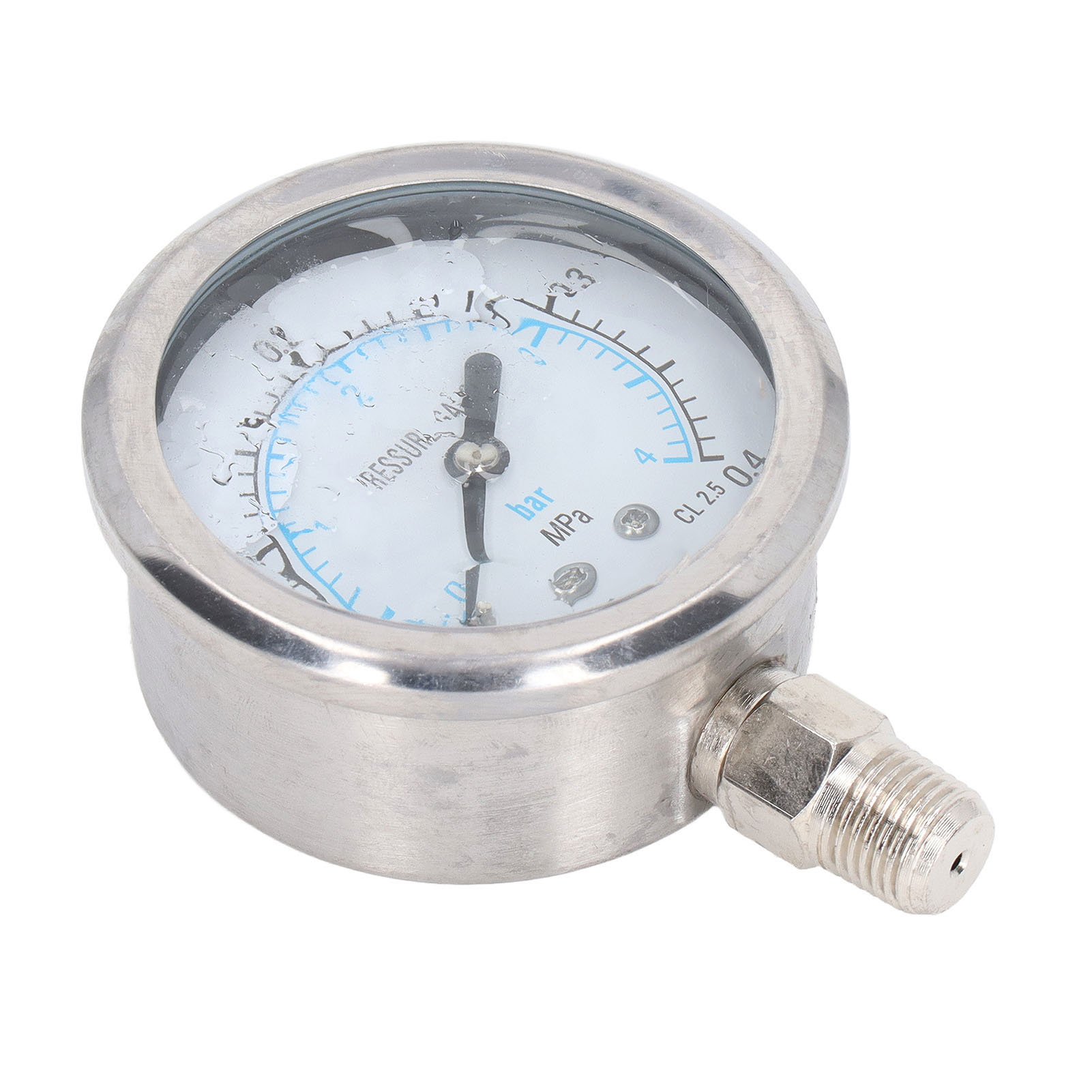 Radial-vakuummeter, Stoßfestes Edelstahlgehäuse, 1/4 Npt, 0–0,4 Mpa, Für Industrielle Und Private Anwendungen
