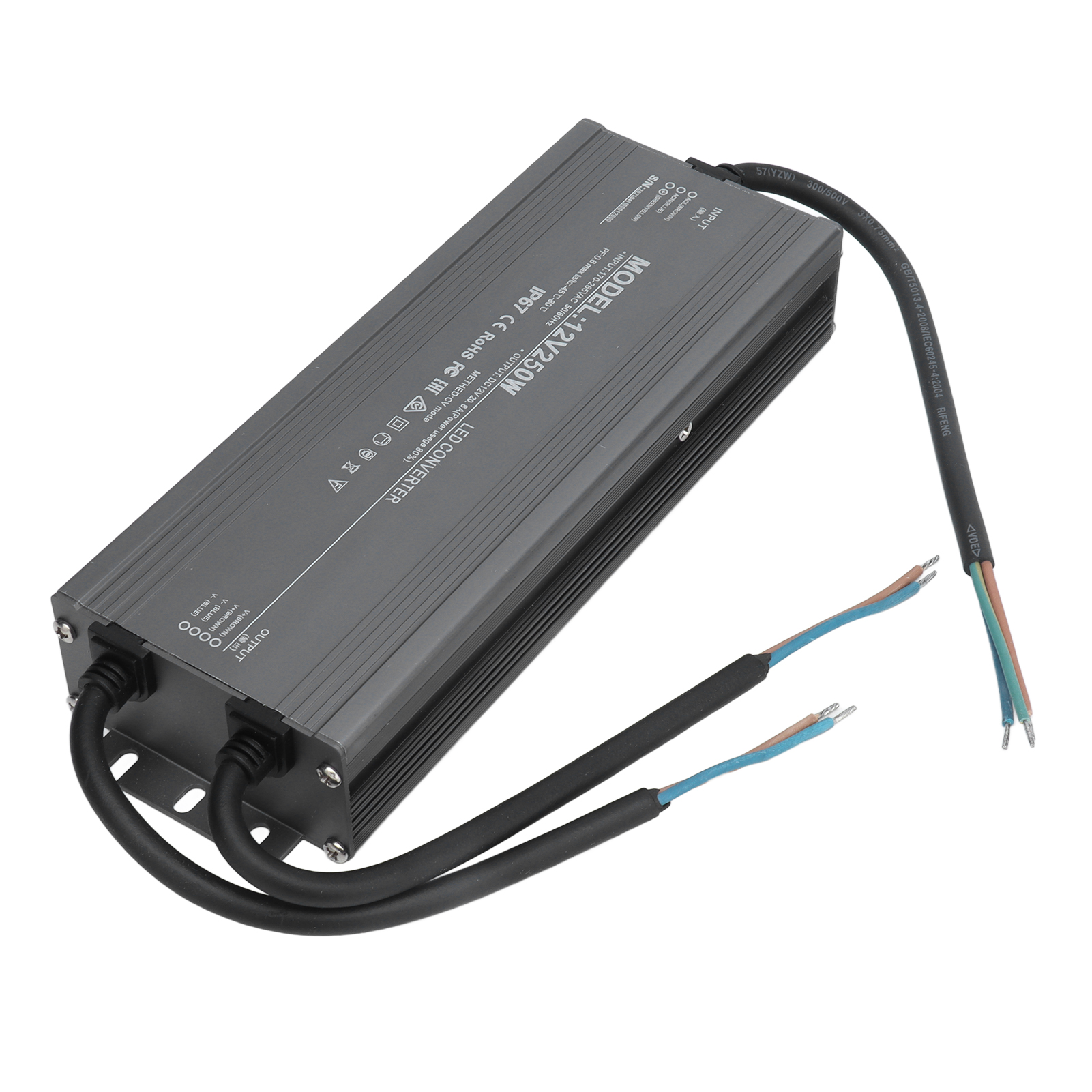 250w Ip67 Wasserdichtes Led-netzteil, 12v 20,8a Transformator, Ac170-265v Konstantspannung, Wasserdichter Treiber Für Led-streifen, Für Den Außenbereich.