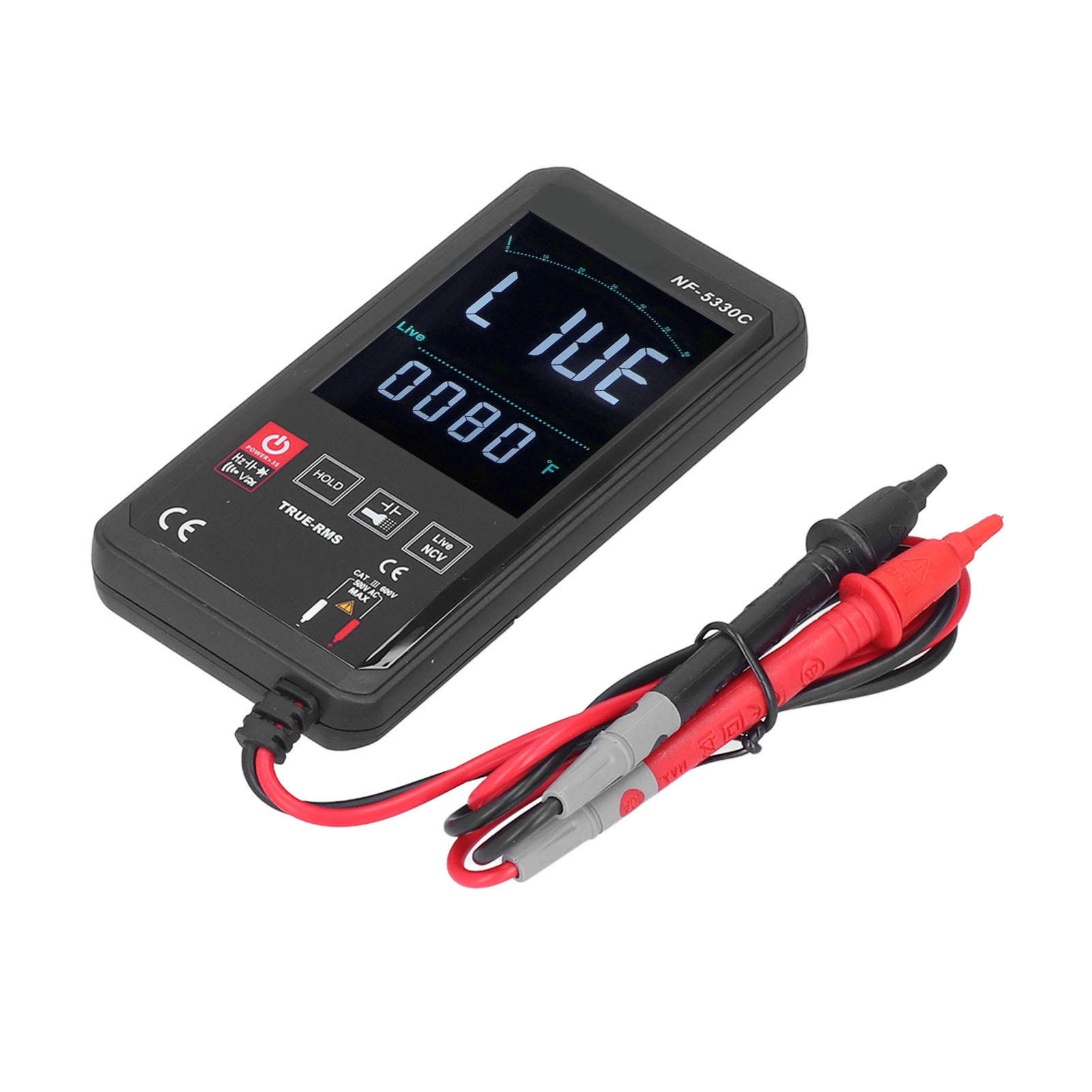 Nf-5330c Digitalmultimeter, Großes Hintergrundbeleuchtetes Display, Empfindliche Messspitze, Dualer Ac/dc-modus, Mit Eingebauter Taschenlampe Zur Ausleuchtung, Genaue Und Zuverlässige Messung.