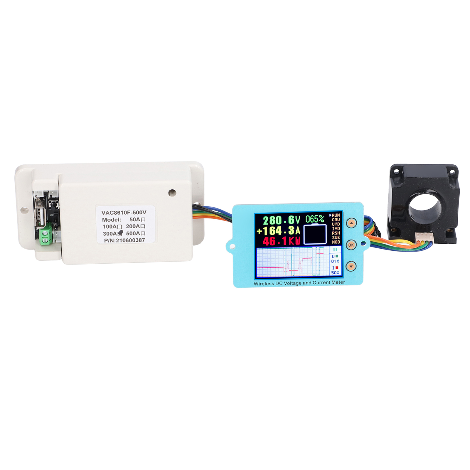 Drahtloses Voltmeter-amperemeter Mit 2,4-zoll-farbbildschirm, Spannungs- Und Stromanzeige Sowie 5 Relaismodi.