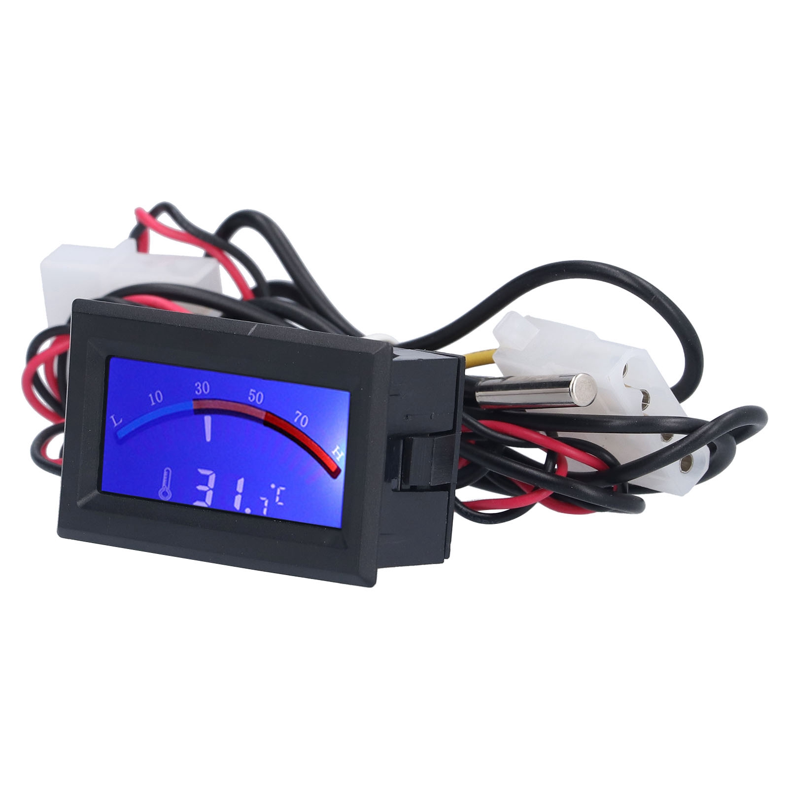 Digitales 5-v-gleichstromthermometer Mit Ntc-sensormodul Ts-805-b, Blaues Display, Integrierter Metallsonde, Präzise Temperaturmessung, 5-v-netzteil, Flächenbündig Eingebautes Digitaldisplay