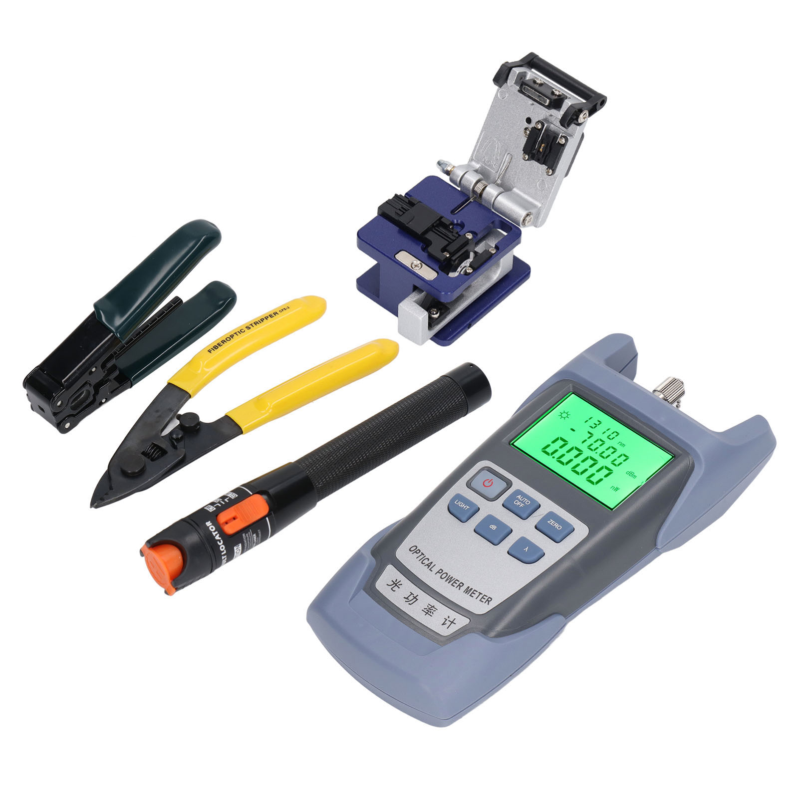 15-teiliges Glasfaser-tester-set, Optisches Leistungsmessgerät -70+10dbm, Kabelprüfgerät Für Telekommunikation