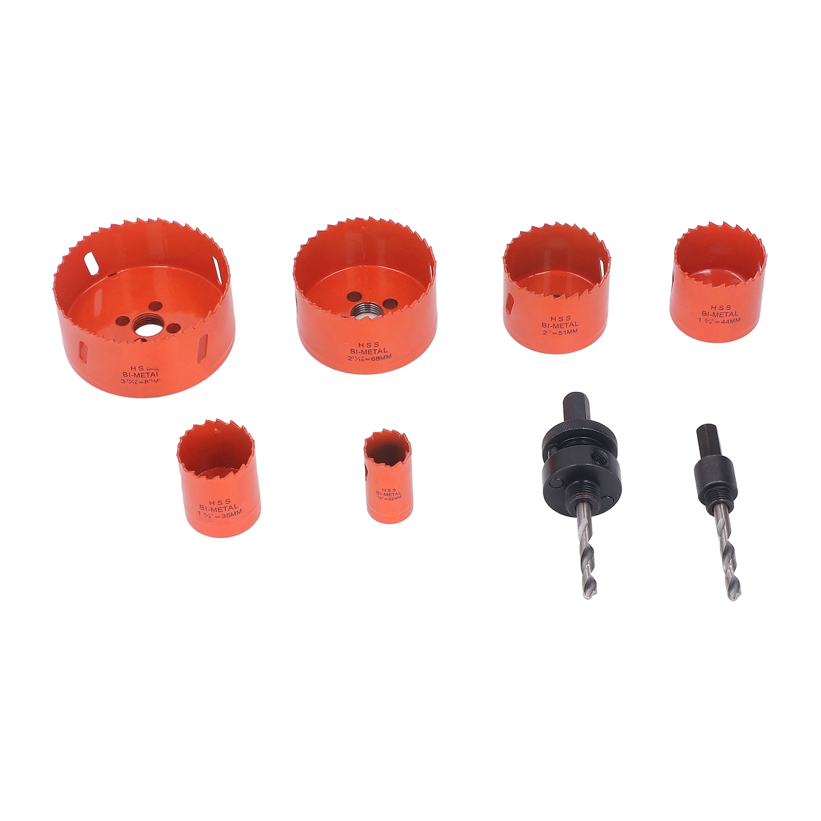 8-teiliges Hss-lochsägen-set (orange, Geringe Festigkeit), Kunststoffschneidwerkzeuge Mit Aufbewahrungsbox