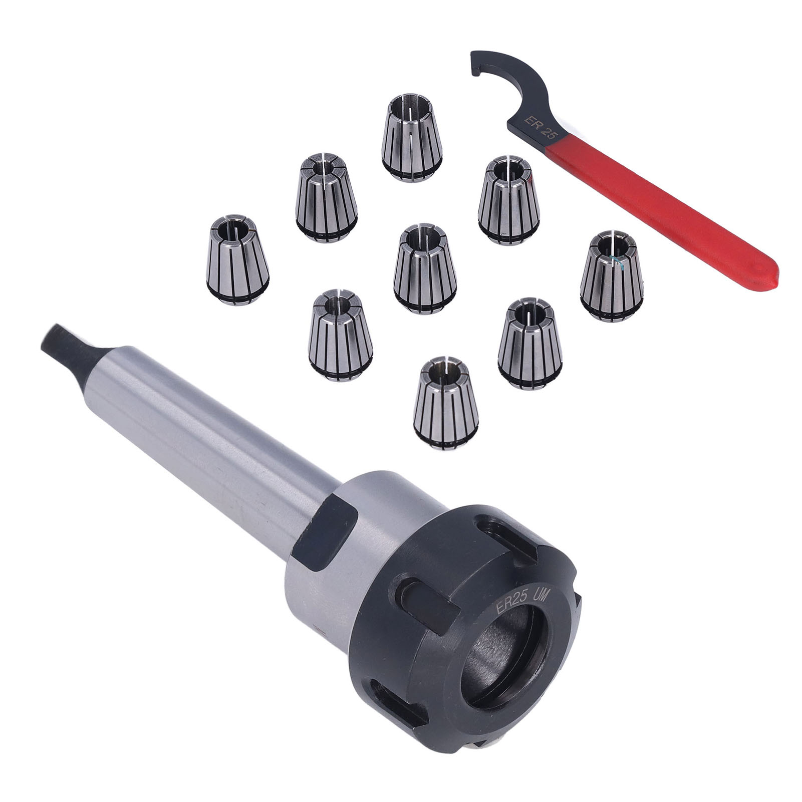 Er25 Mta2 Spannzangenfutter Mit M10 Verlängerungsstange, Spannzangenhalter-werkzeugsatz Für Cnc-fräs- Und Drehmaschinen, Präzisionsspannset.