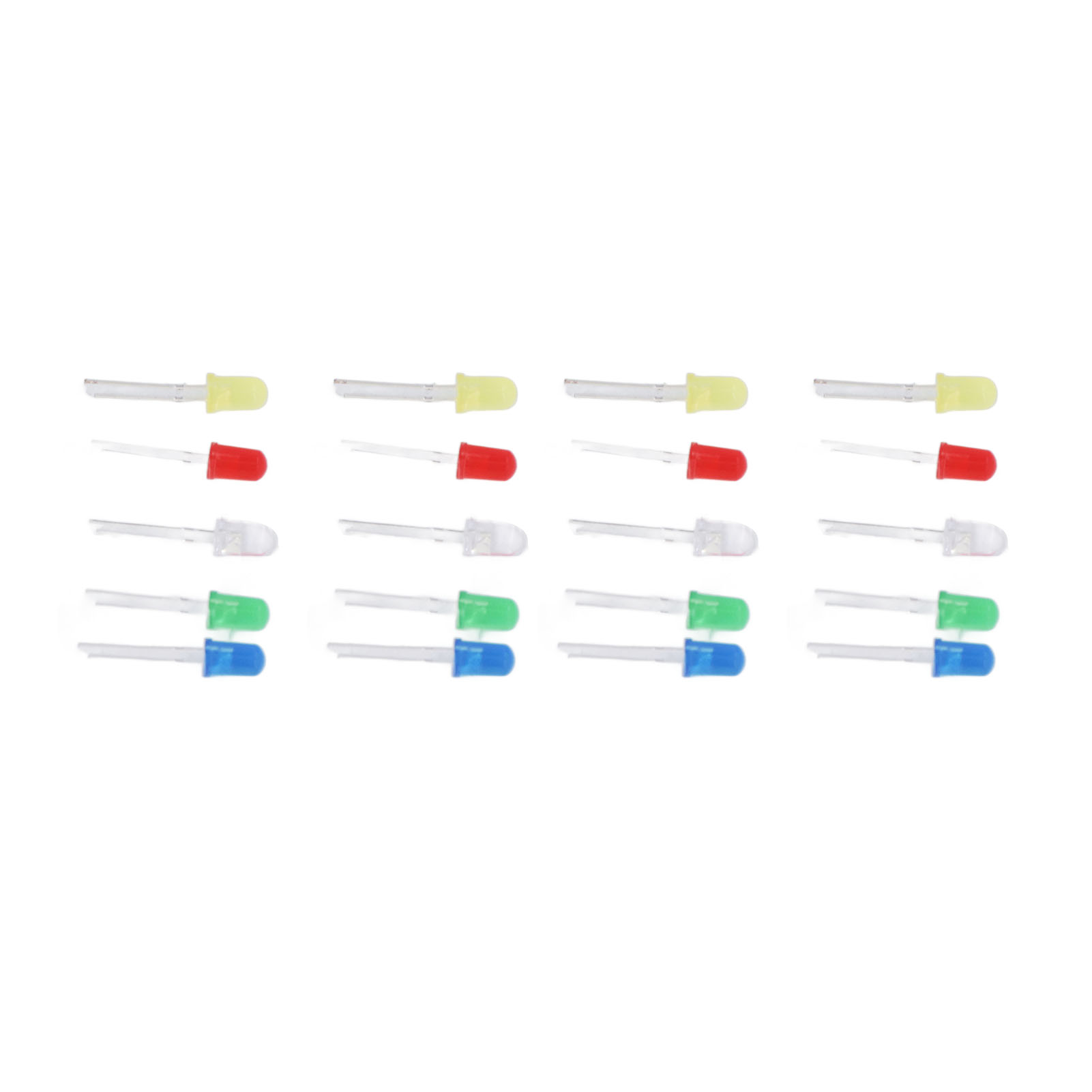 Packung Mit 1000 5-mm-leds In Verschiedenen Farben, Runde Leuchtdioden, Lampenbausatz, 5 Verschiedene Farben