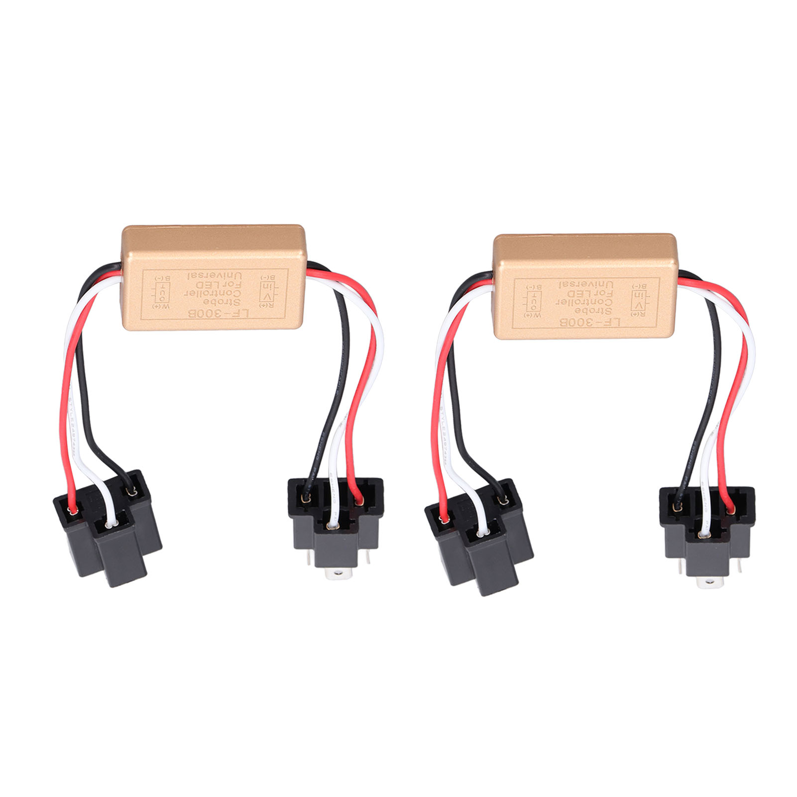2x Led-blitzmodul-kit Mit Dauerblitz-relaissteuerung Für Autoscheinwerfer 9-30v Lf-300b H4