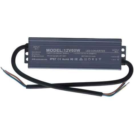 Ip67 Wasserdichtes 60w 12v 5a Led-netzteil, Konstantstromtreiber-transformator Für Beleuchtung, Ac170-265v.