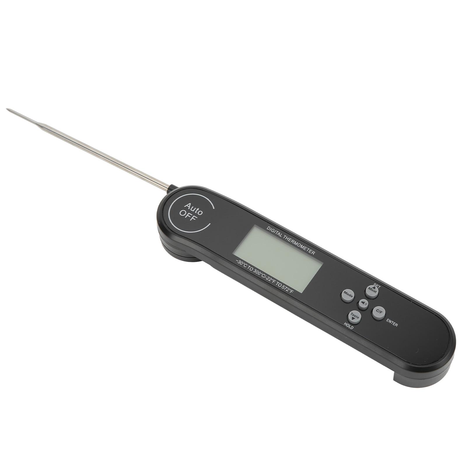 Multifunktionales Digitales Lebensmittelthermometer Mit 180° Drehbarer Sonde, Messbereich -30 °c Bis 300 °c, Ideal Für Grillgerichte Und Fleisch, Faltbar Und Praktisch