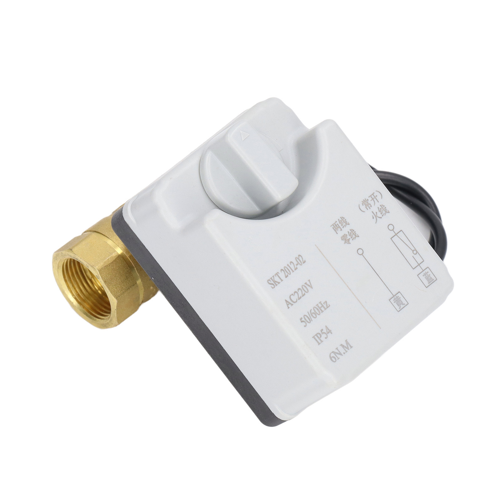 Motorisiertes Dn20 2-wege-kugelventil Mit 2 Drähten, Normalerweise Offen, Ac220v, Manuell Und Automatisch, Motorisiertes Kugelventil