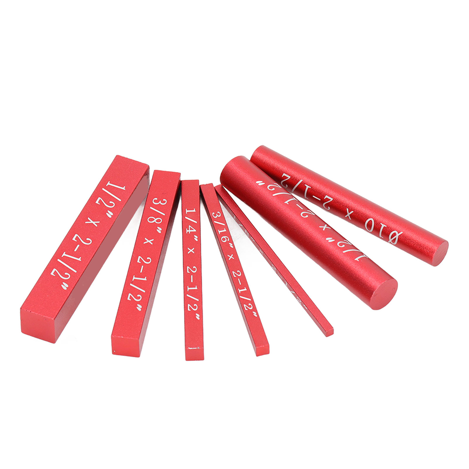 Set Aus 7 Schwarz Eloxierten Aluminium-kalibrierblöcken, Präzisionsmesswerkzeug Für Die Holzbearbeitung, Ebene Oberflächen, Rot
