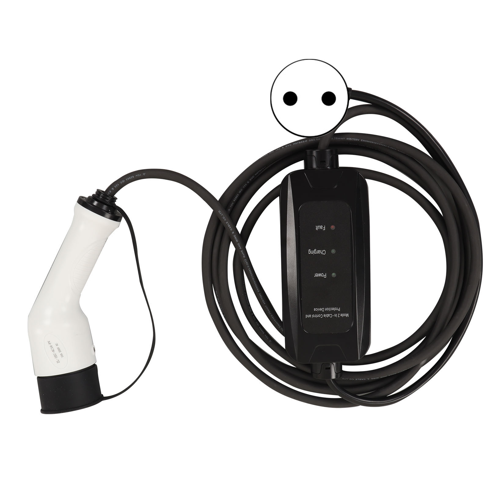 5 M Langes Tragbares Ladegerät Für Elektroautos, 220-v-eu-stecker, Einphasiges Ladekabel Mit Überspannungsschutz, Led-anzeige, Schnellladung Für Elektrofahrzeuge