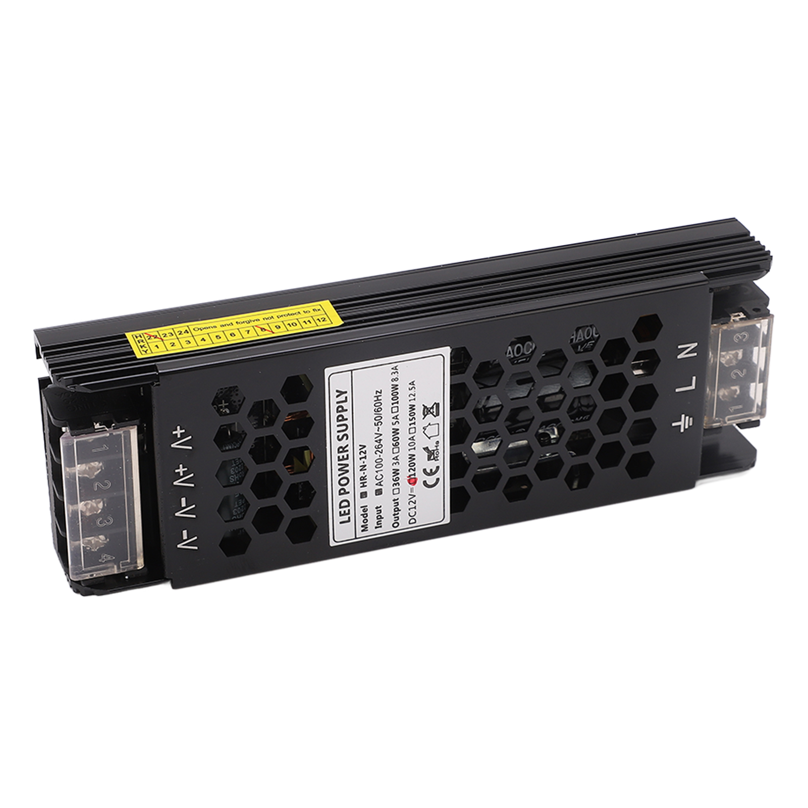 120w 12v Dc Led-netzteil, Schnell Ableitendes Wasserdichtes Netzteil, Ac100-264v Konstantspannungstransformator, Hohlgehäuse, Adapter Für Led-streifen.