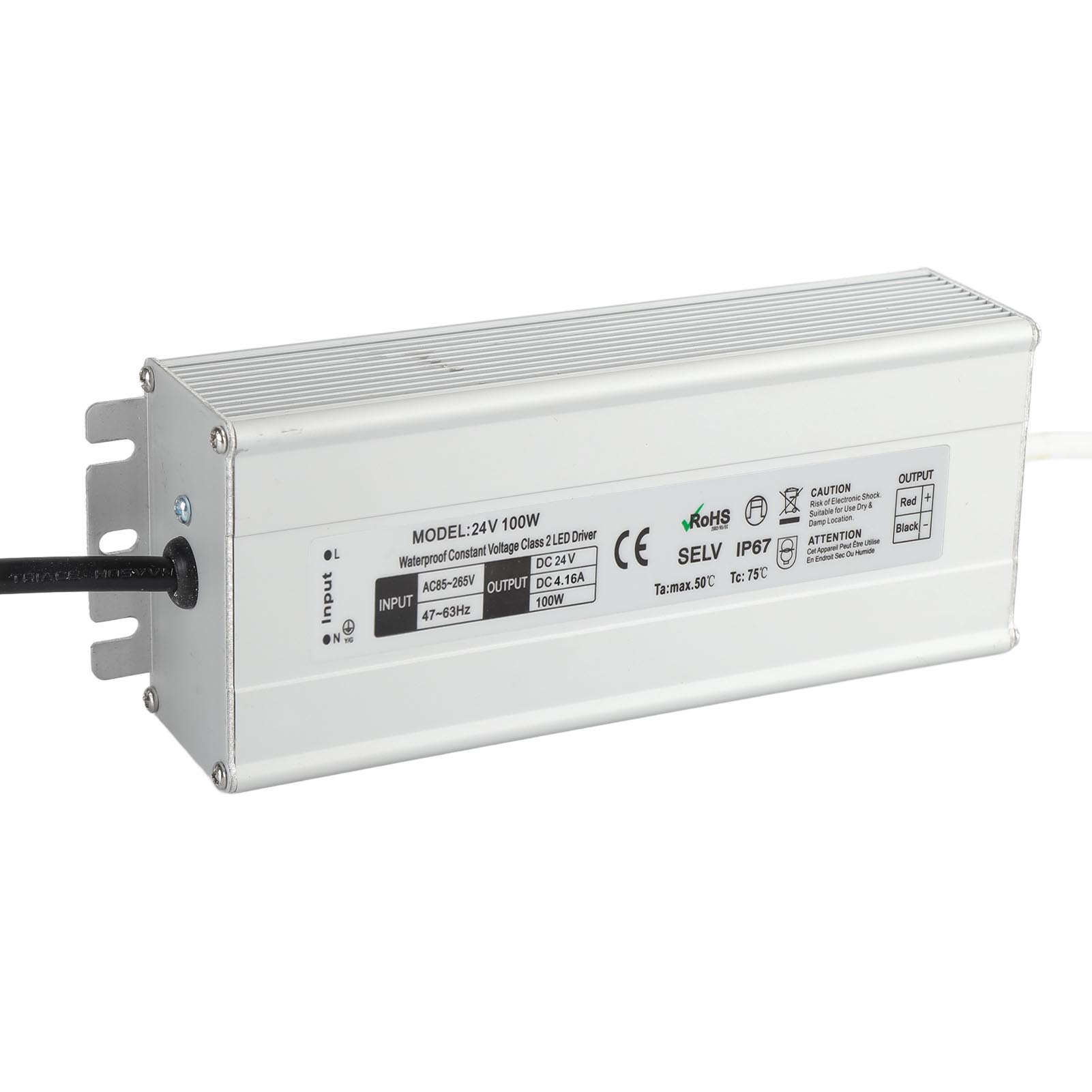 Ip67 Wasserdichtes Led-netzteil, Hohe Effizienz, Kompakte Bauform, Sicherer Schutz, 24-v-transformator Mit Eu-stecker (100–265 V Wechselstrom).