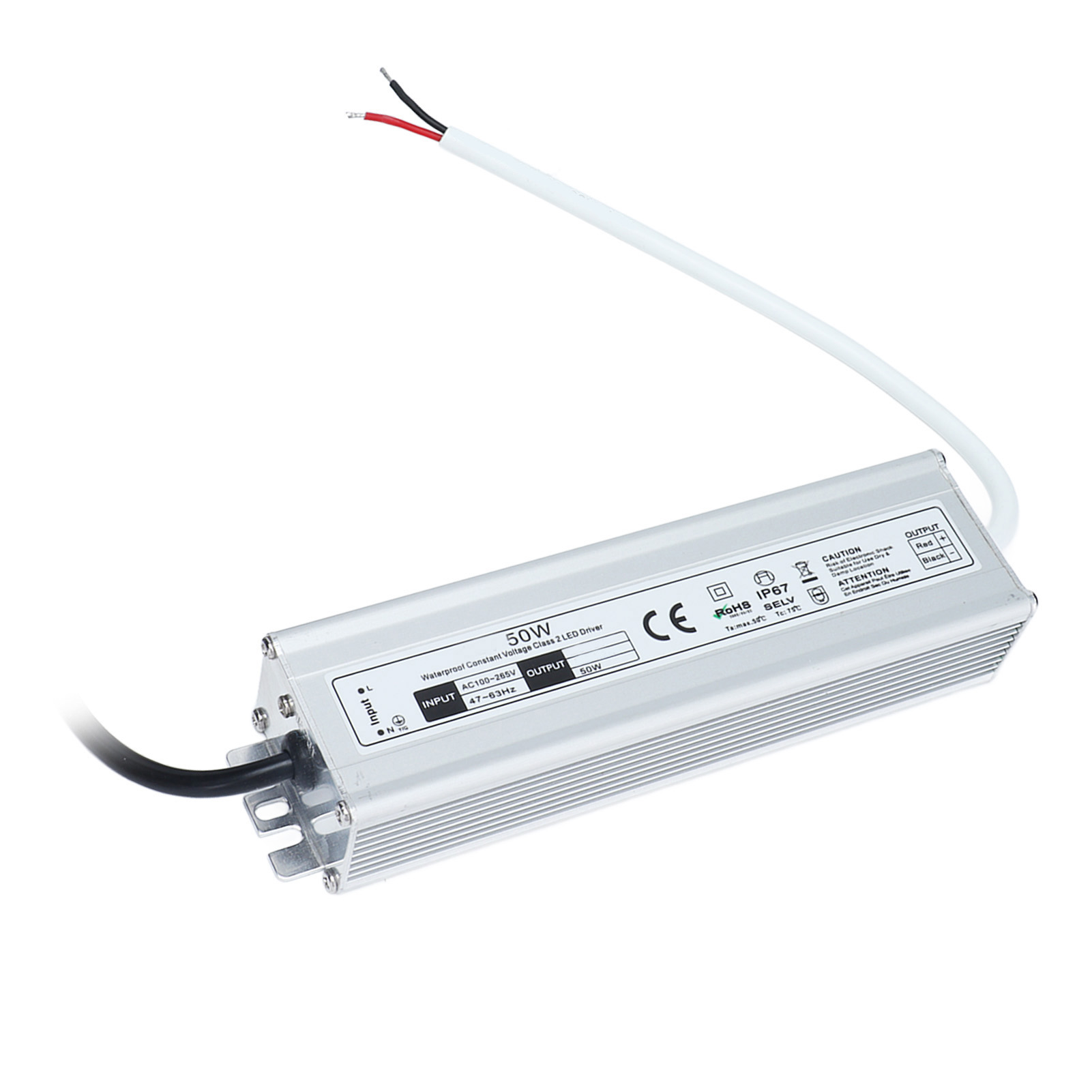 24v 50w Ip67 Wasserdichtes Led-netzteil, Transformator Für Led-streifen, Eu-stecker, Ac100-265v Eingang, Außenkonverter.