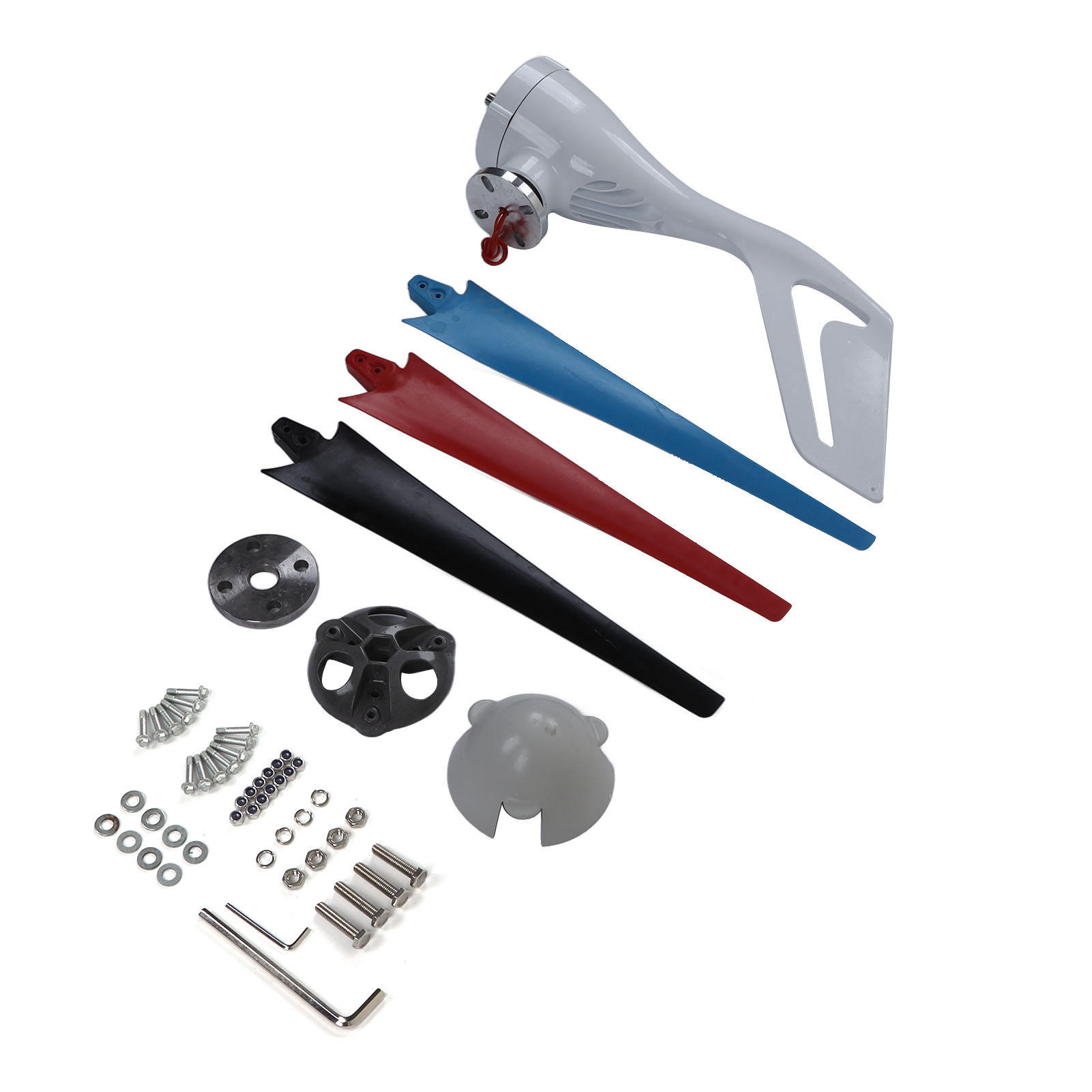 100w 3-blatt-windturbine Mit Langsamem Anlauf, Dc24v Solar-wind-hybridgenerator-kit, Niedrige Windgeschwindigkeit, Einfache Montage.