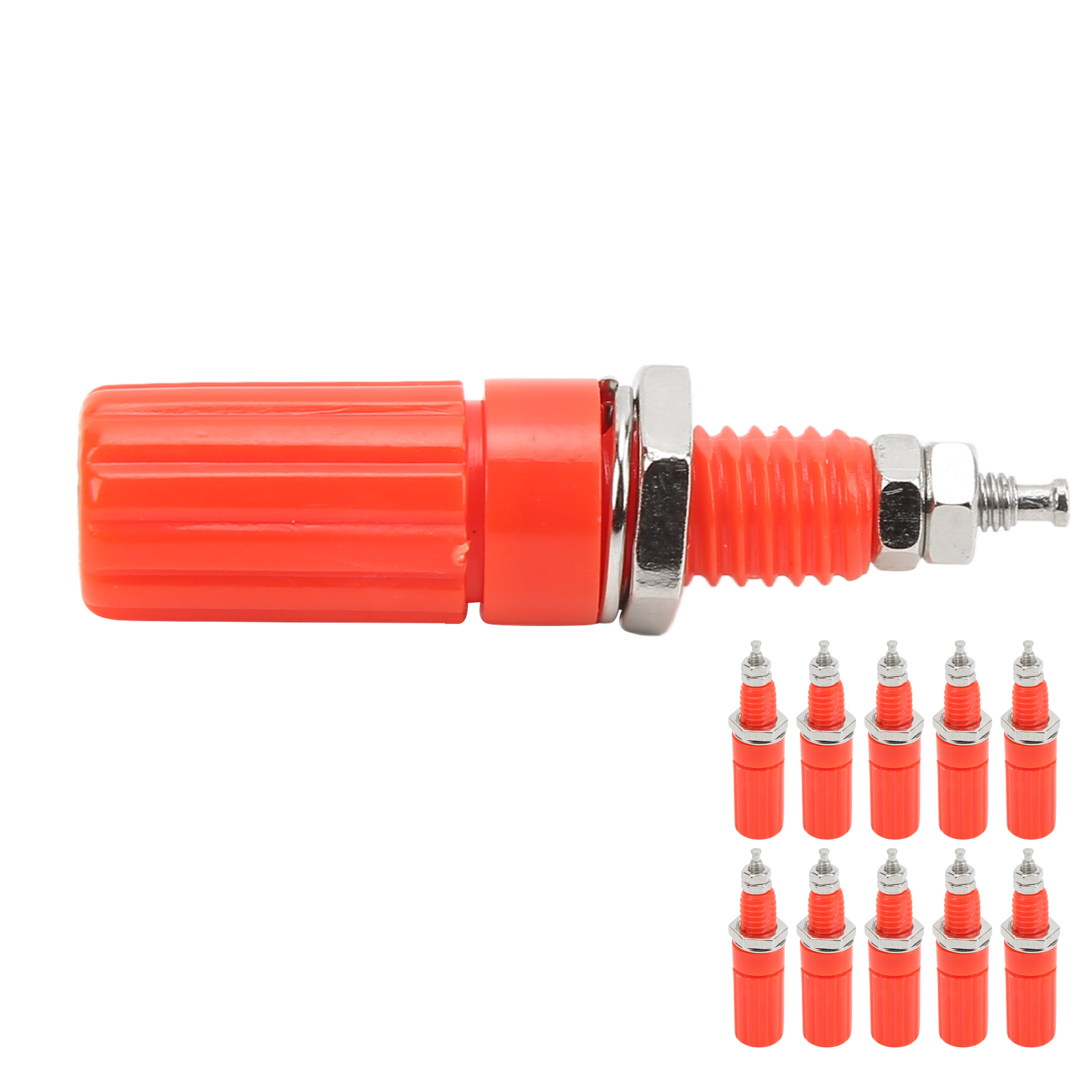 Packung Mit 10 M3-bananensteckern (4 Mm), Schraubbuchse Für Elektronische Geräte, Rot