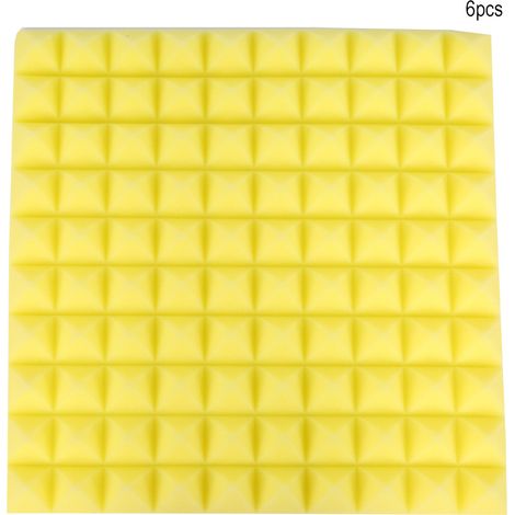 6 Gelbe, Pyramidenförmige Kissen, 50 X 50 X 5 Cm, Aus Schallabsorbierendem Akustikschaumstoff