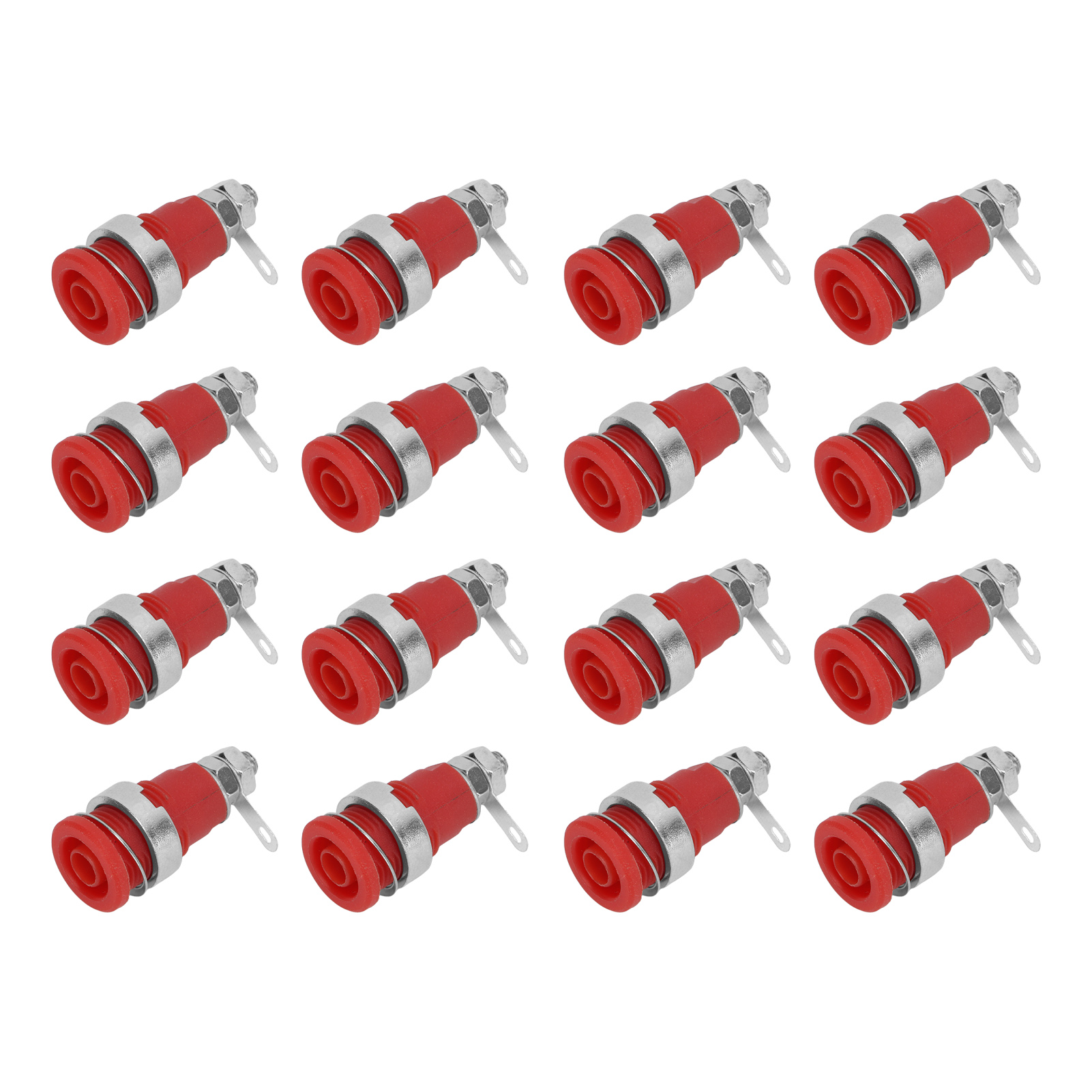 50 Bananenstecker, 4 Mm, Reines Kupfermetall, Hochleistungs-hochstrom-entladungs-elektroprüfzubehör, Rot, 50er-set