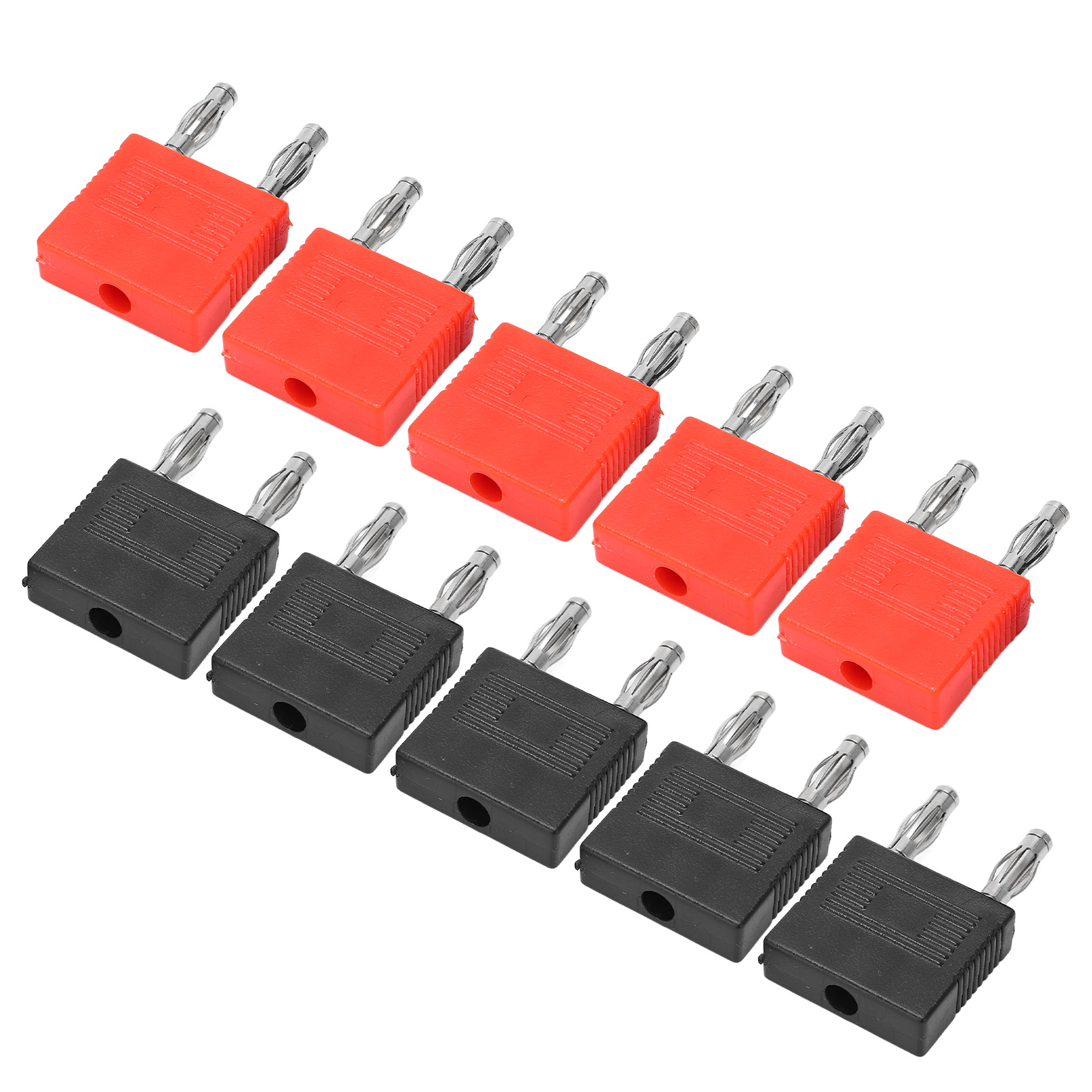 Packung Mit 10 Doppelten 4-mm-bananensteckern, Zweireihig, Optimale Elektrische Leitfähigkeit, Robuste Verbindung Für Computer Und Audiogeräte.