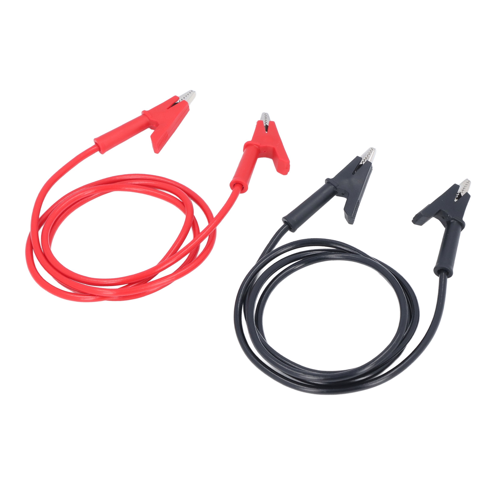 Set Aus 2 Doppelseitigen Krokodilklemmen, Messing Und Silikon, Messleitungen Für Elektrische Projekte, Robuste Messkabel.
