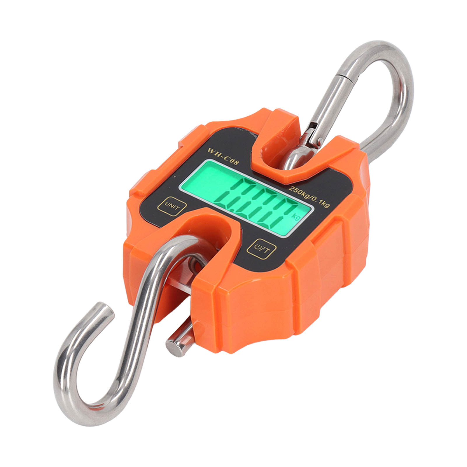 Digitale Hängewaage In Orange, Kompakte, Wasserdichte Angelwaage, Mehrgeräteausführung, Kapazität 0,2 Kg Bis 250 Kg