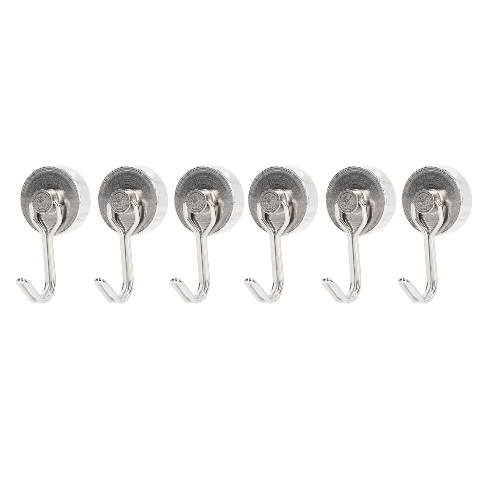 Set Mit 6 Dekorativen, Um 180° Drehbaren Magnethaken, Kein Bohren Erforderlich, Tragkraft 0–15 Kg, Nickel-farbe, Einfache Und Sichere Montage