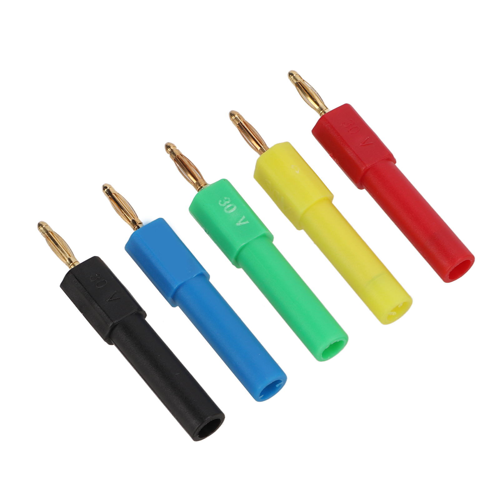 5-teiliges Bananenstecker-adapterset (stecker Auf Buchse), 2 Mm Auf 4 Mm, Messing Pa, Bananenstecker Für Kfz-anwendungen