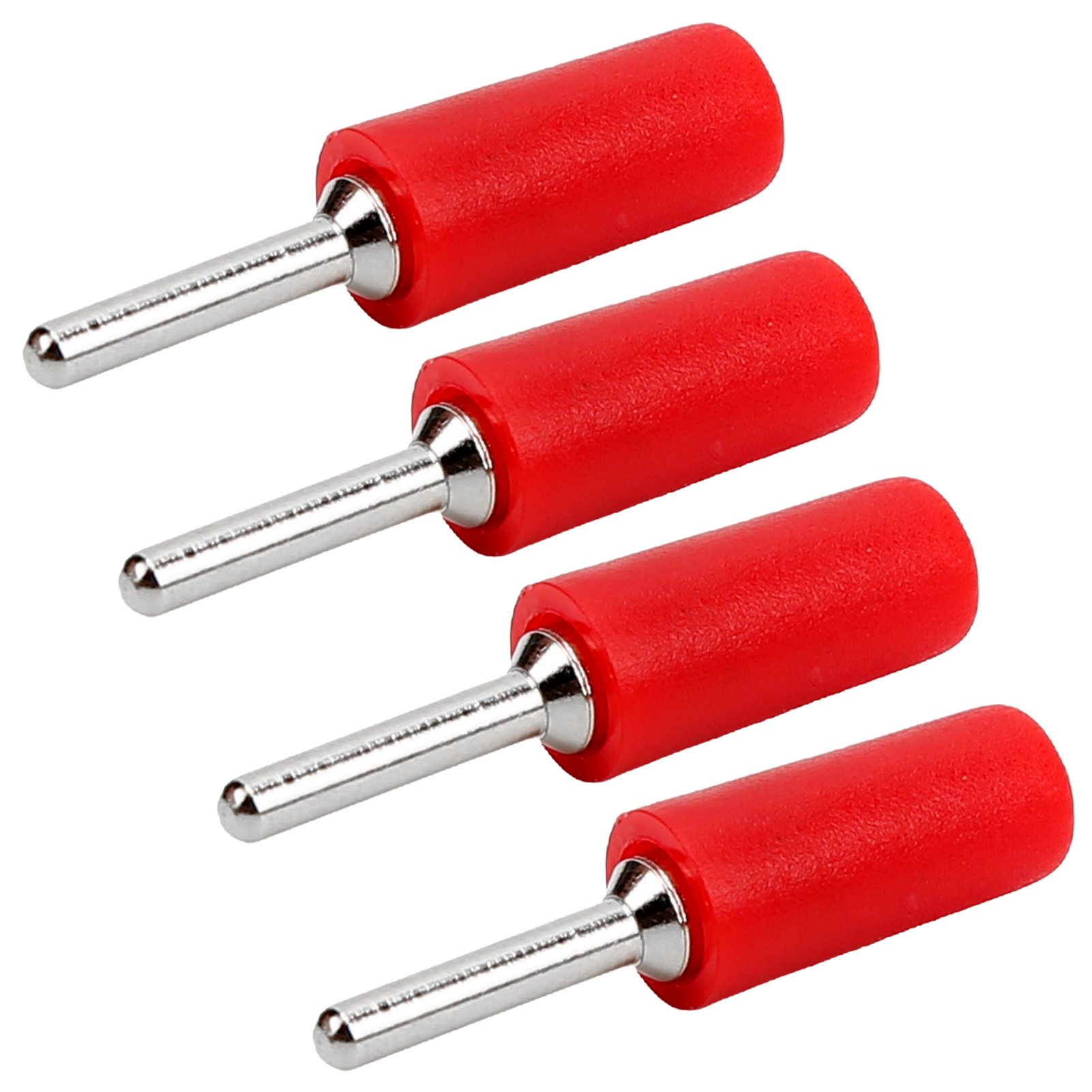 100 Bananenstecker (männlich), Vernickeltes Messing, Gerader Stift Für Interne Feder, Panel J.10001, 2 Mm, Rot