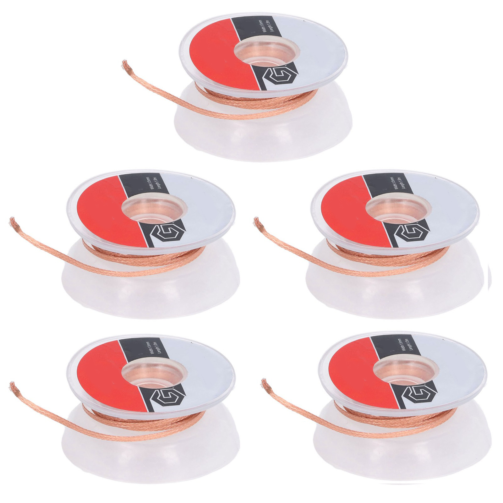 5-teiliges Entlötlitzen-set Aus Messing, 1,5 Meter, Rückstandsfrei, Lötreparaturset, Entlötwerkzeug