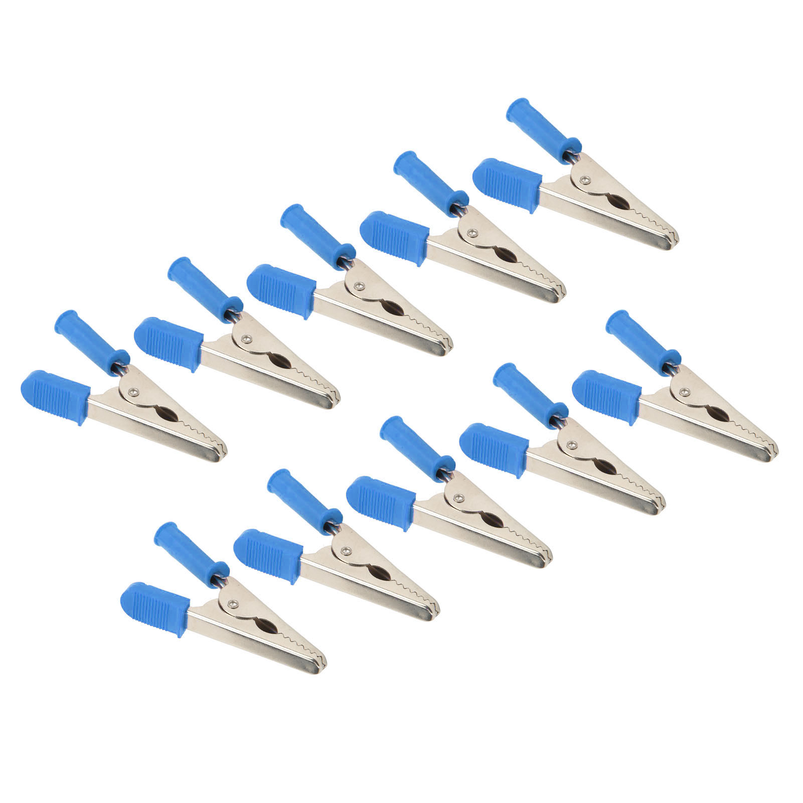 10 Krokodilklemmen J.60047, 20 Mm Öffnung, Messing, Batterieprüfklemme, Blau