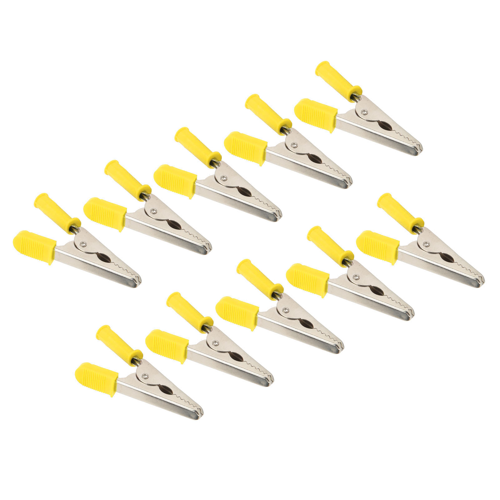 Krokodilklemmen, 10 Stück, J.60047, 20 Mm Öffnung, Messing, Batterieprüfklemme, Elektrisch, Gelb