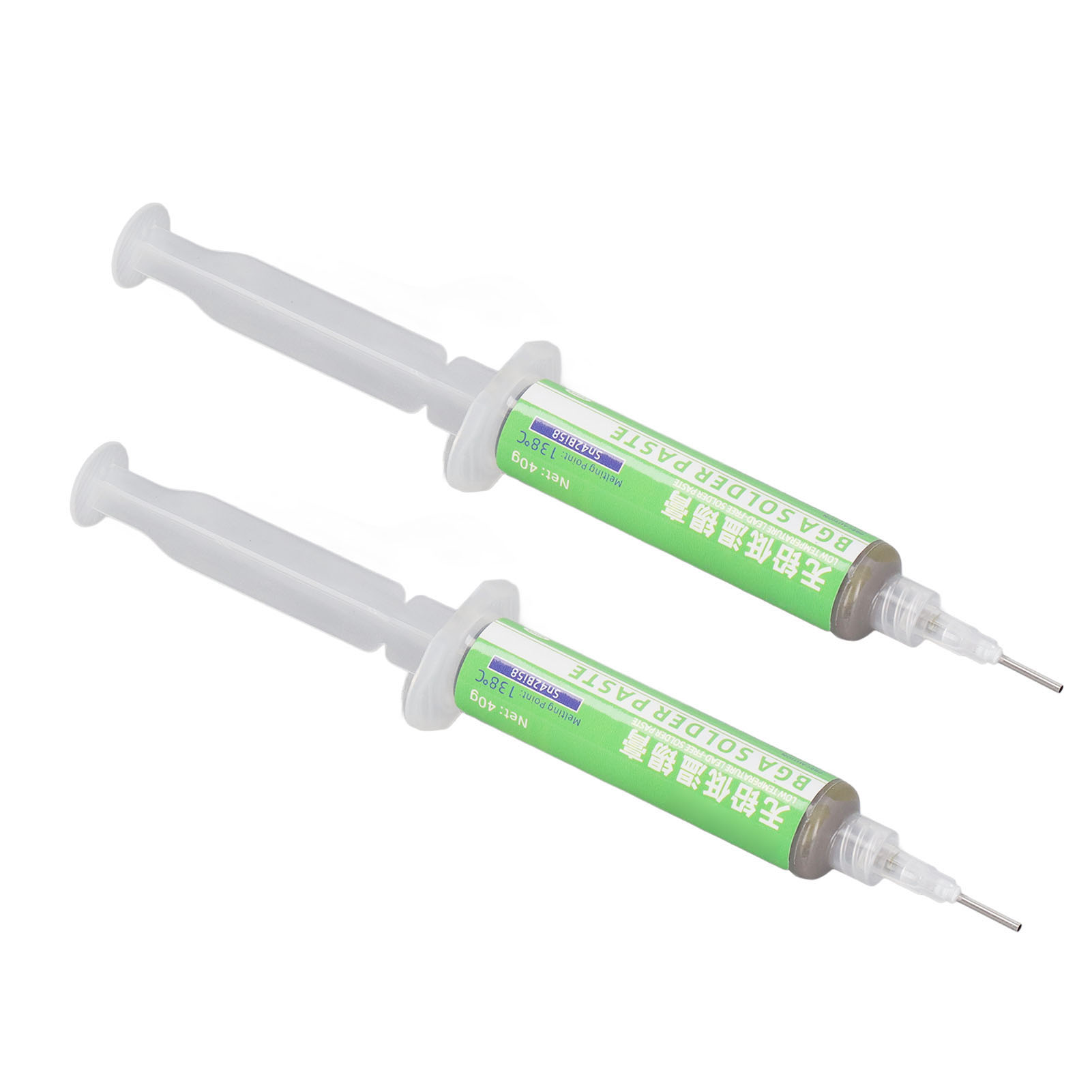 Niedrigtemperatur-eutektikum-lötpaste, 2 Spritzen, Hohe Haftung, Niedriger Schmelzpunkt, Spritzenlot, Bleifreie Legierung, Für Präzisionselektronik