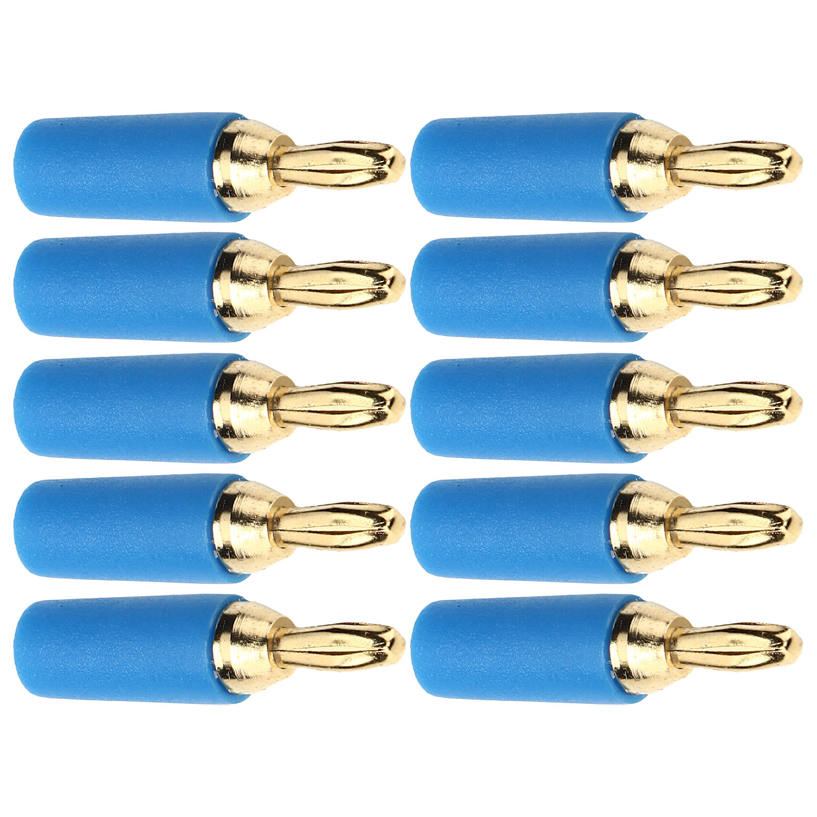 Packung Mit 10 Vergoldeten 2,5-mm-bananensteckern Aus Messing (männlich) Zum Löten, Zubehöranschlüsse, Blaues Set