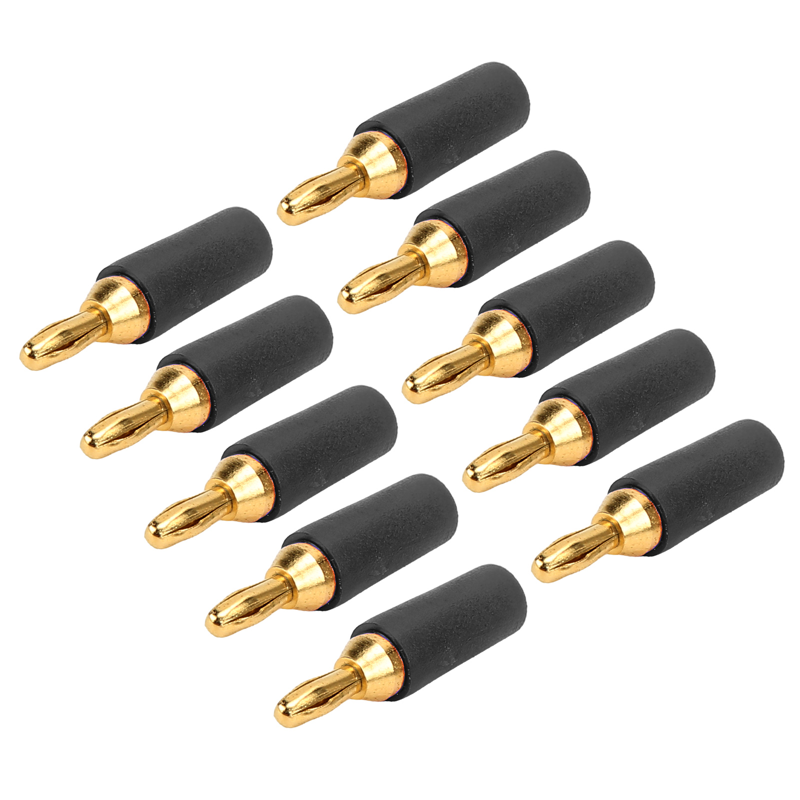 10 Stück J.10007 Messing-bananenstecker 2,5 Mm Vergoldete Klinkenbuchse Für Prüfgeräte Schwarz